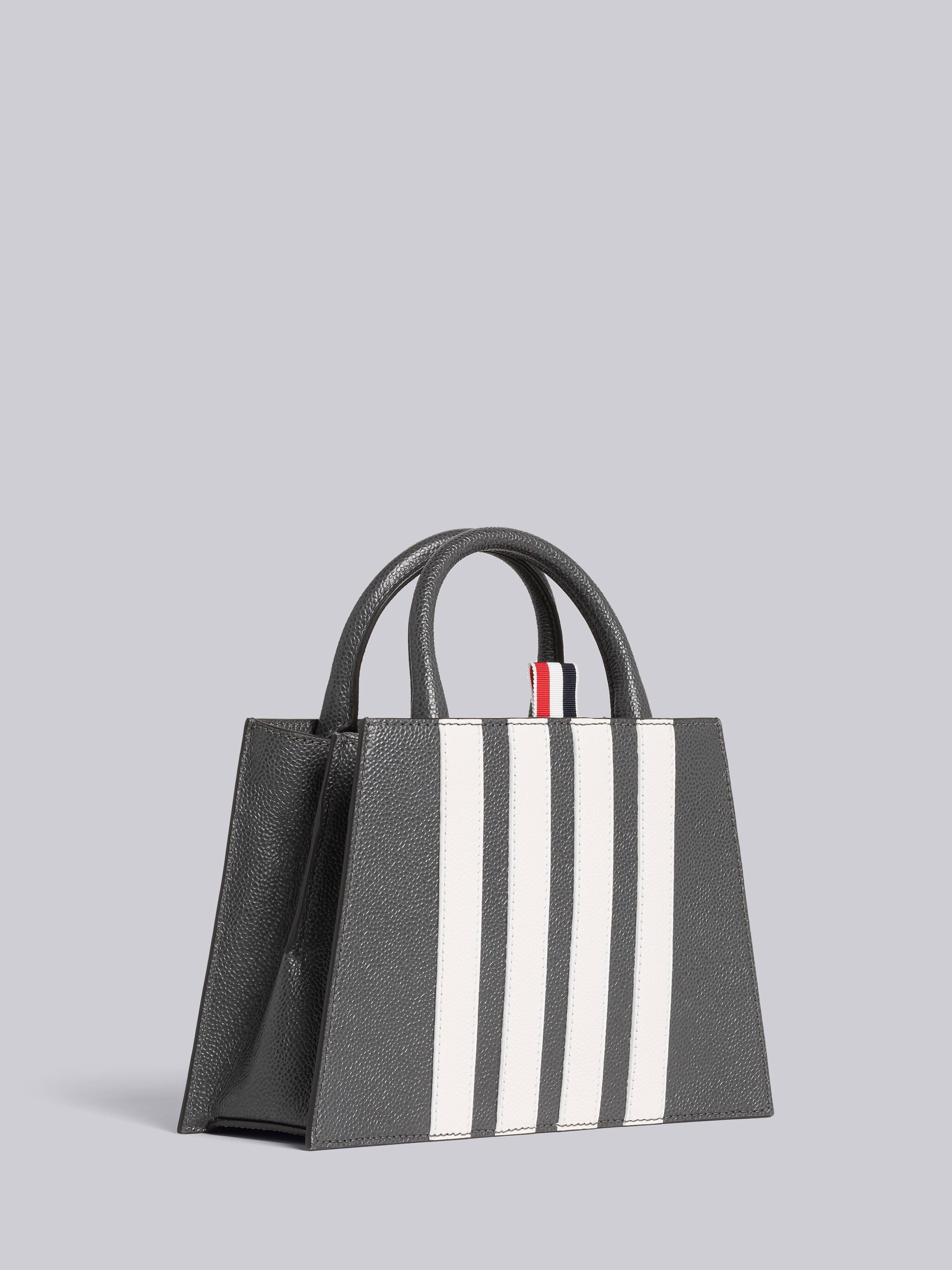 PEBBLE GRAIN LEATHER 4-BAR MINI TRAPEZE TOTE - 3