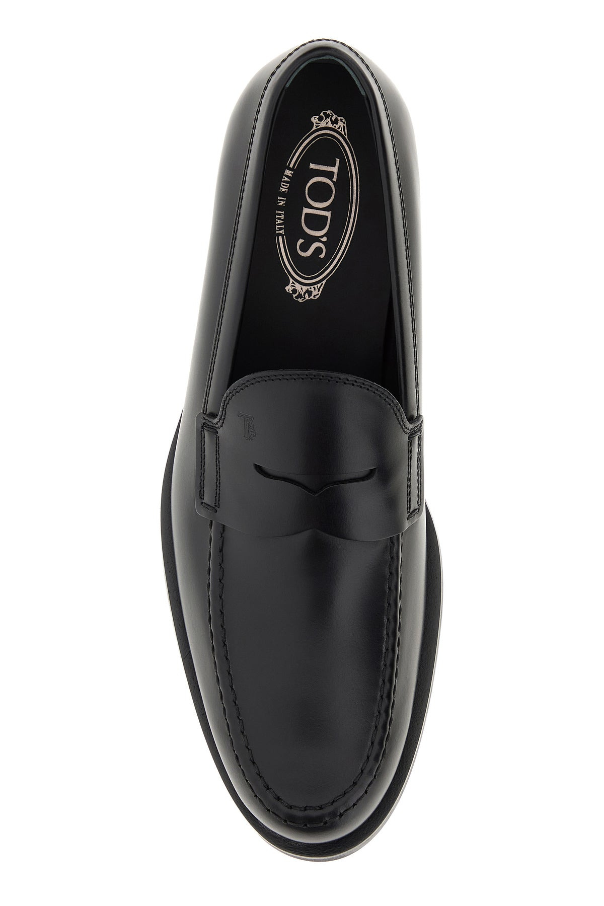Black leather loafers - 4
