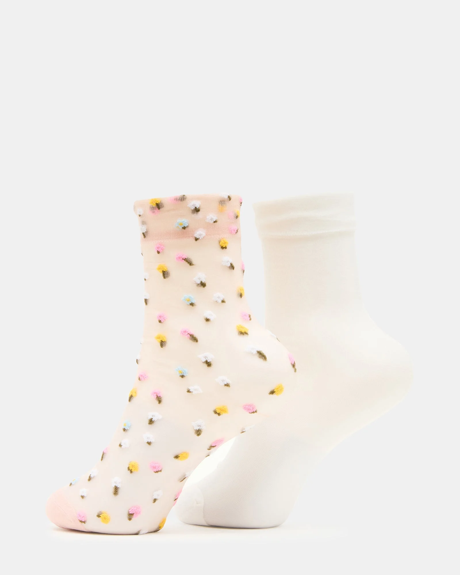 2 WILDFLOWER PACK TULLE SOCKS BLUSH - 1