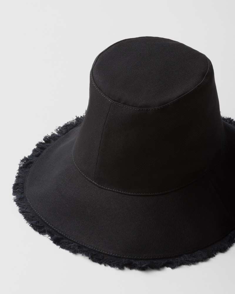 Prada Wide-brimmed drill bucket hat outlook