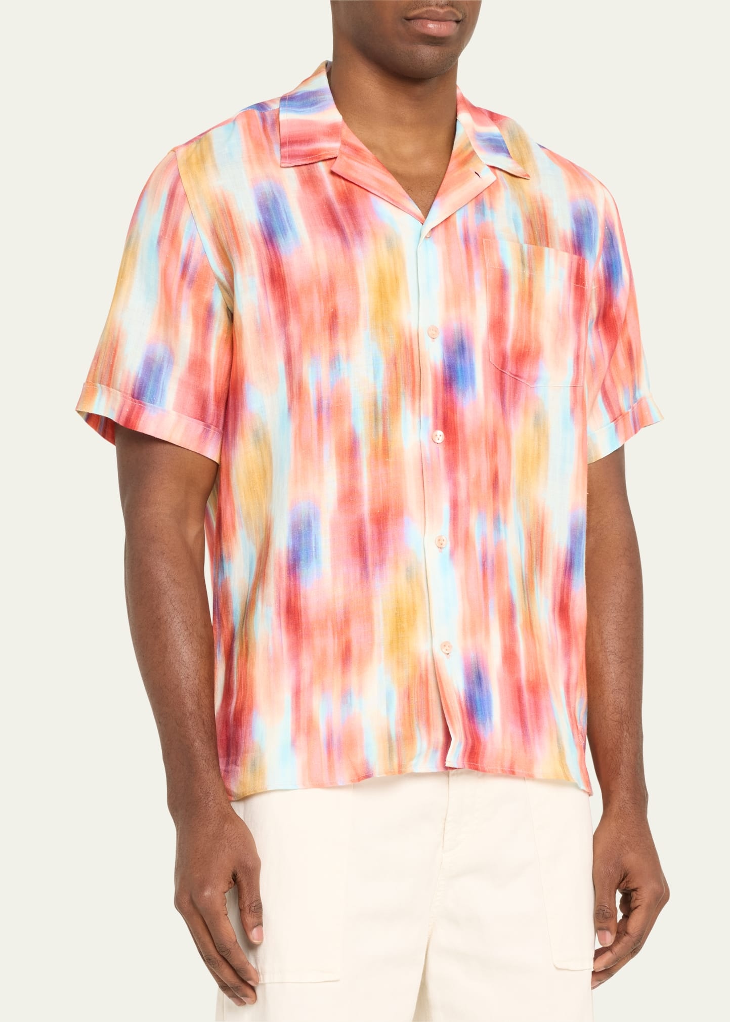 Men's Ikat-Print Short-Sleeve Shirt - 4