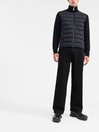 Moncler knitted padded zip-up jacket outlook