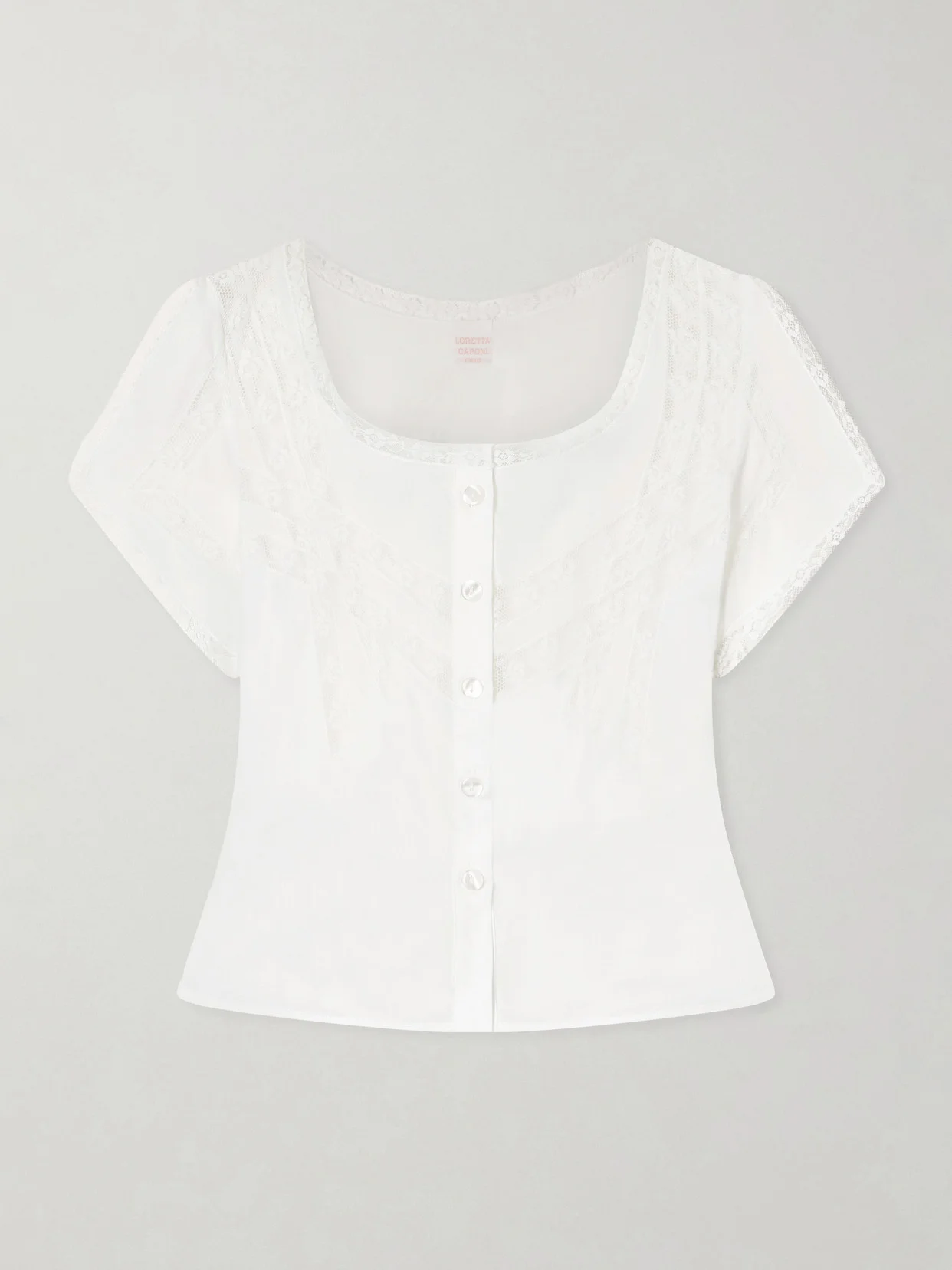 Angela Lace-trimmed Cotton Blouse - 1