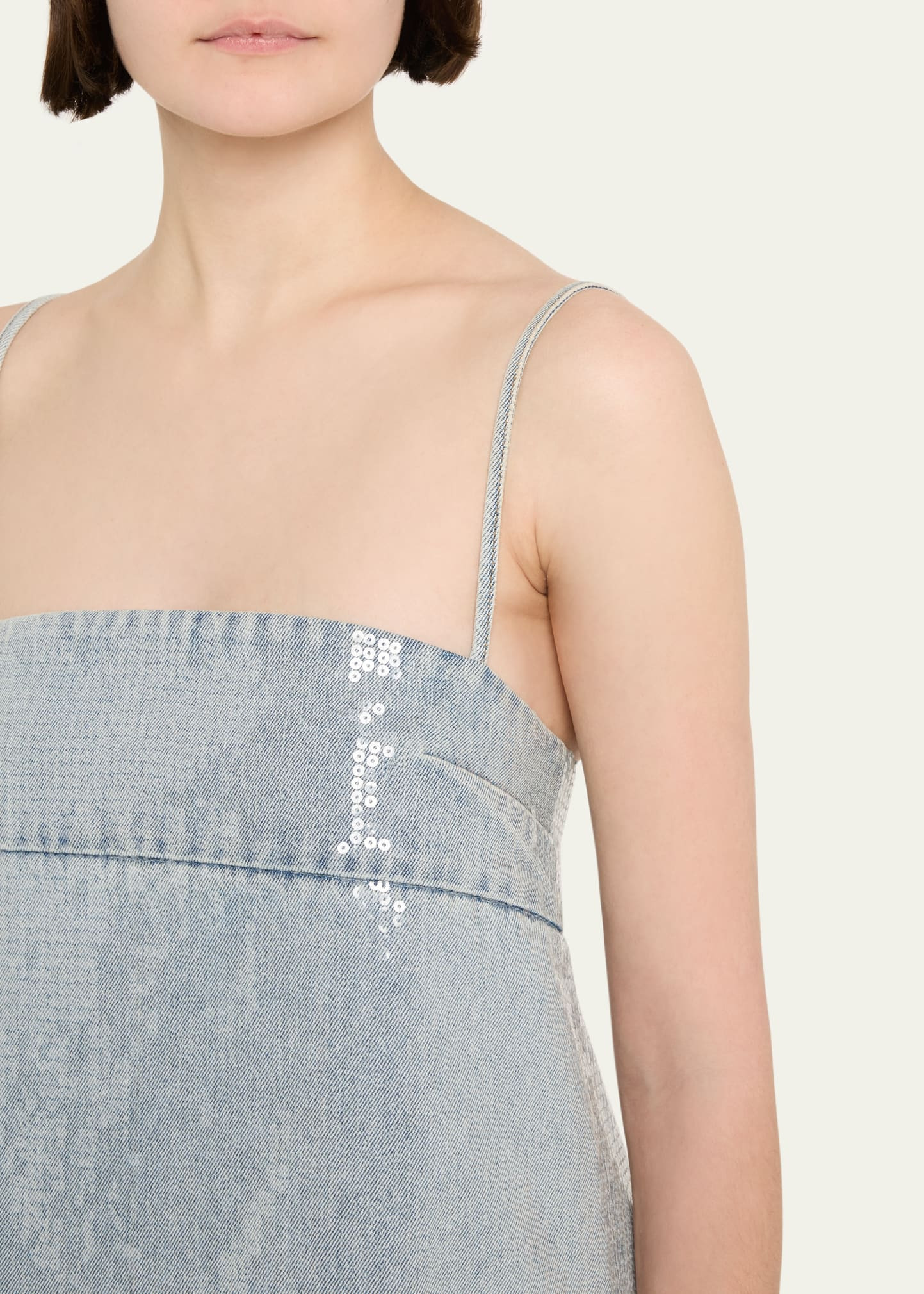 Nadiya Sequined Denim Mini Dress - 5