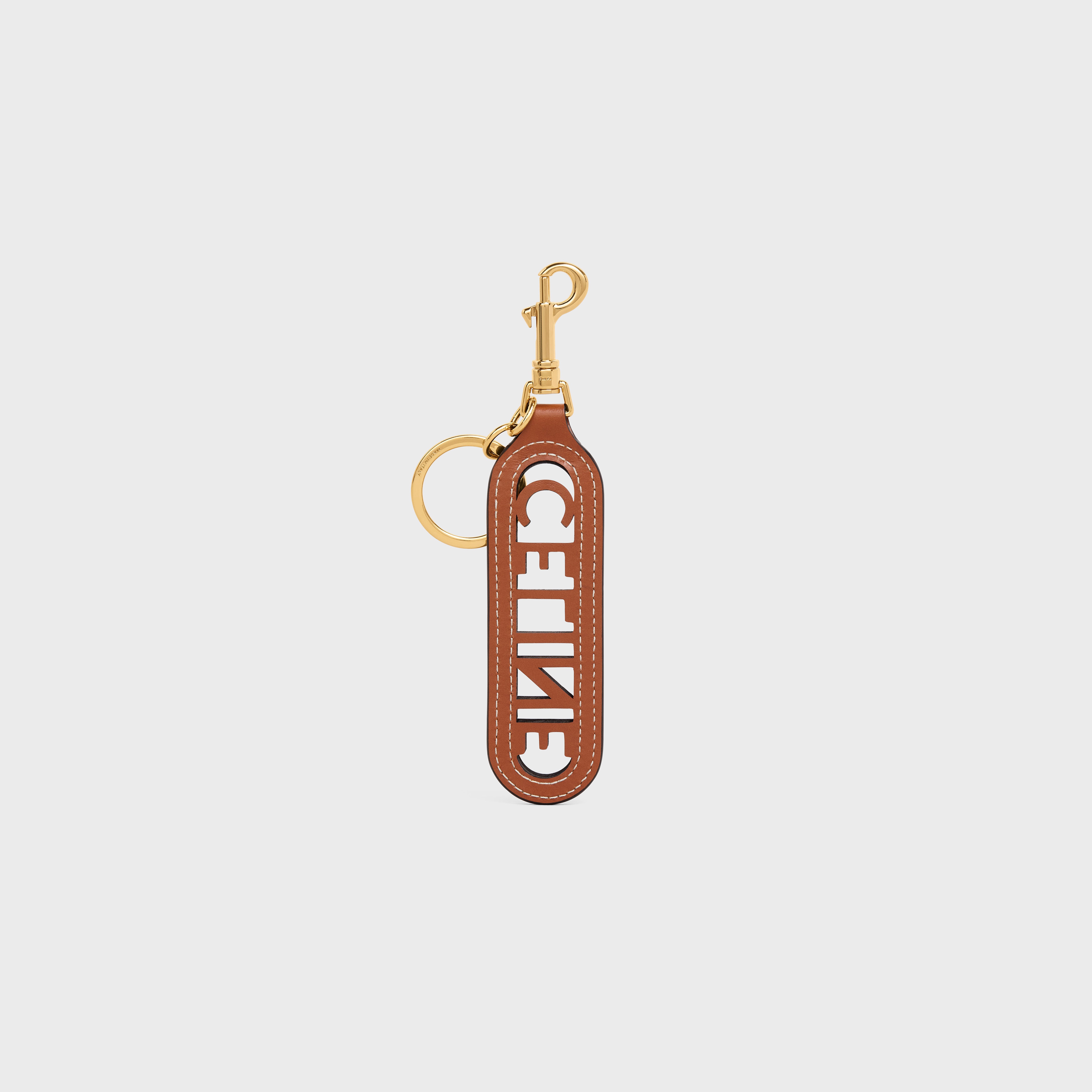 PERFORATED CELINE KEYRING CHARM IN SMOOTH CALFSKIN - 3