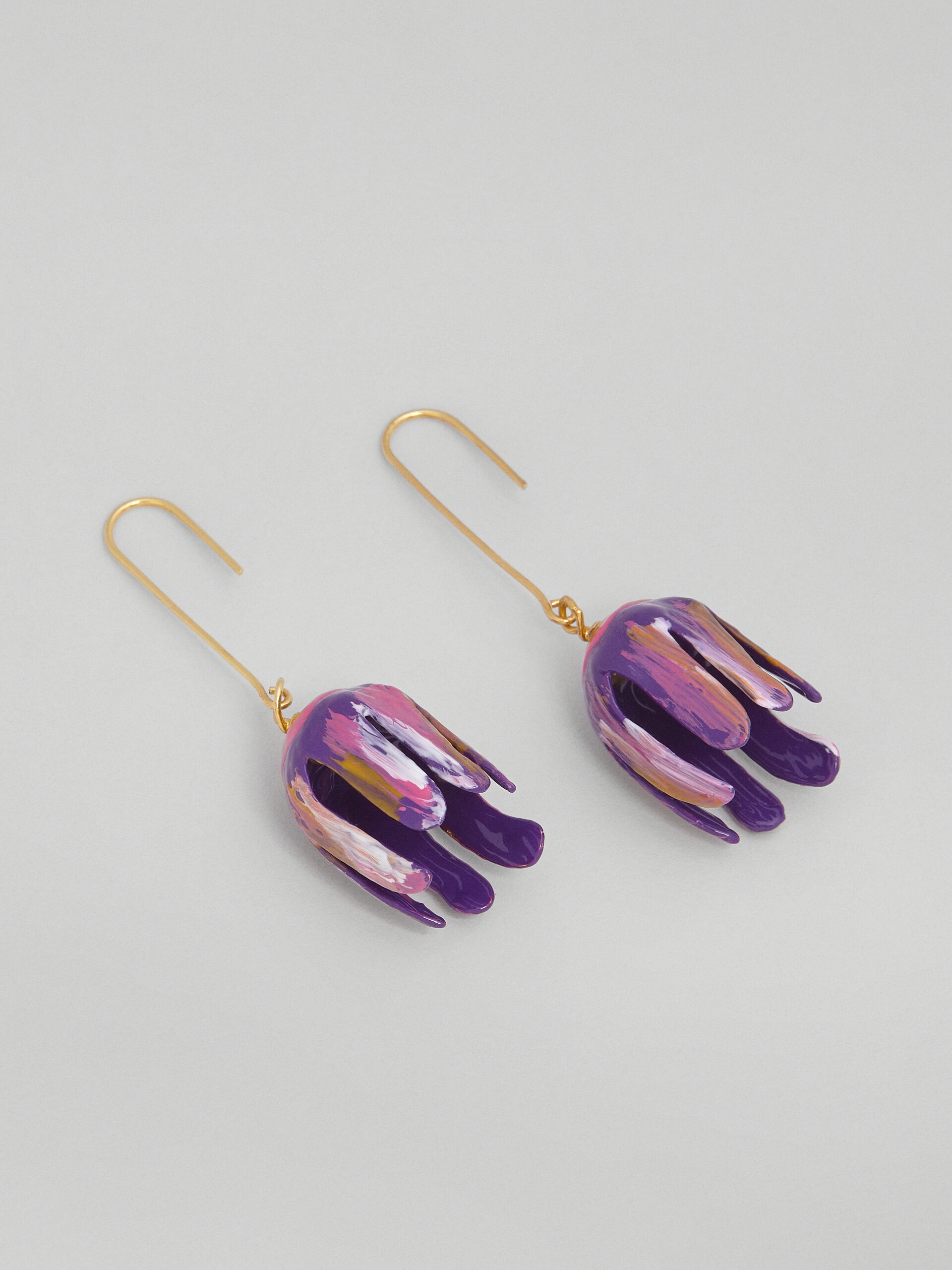BRASS FLOWER FLORA HOOK EARRINGS - 4