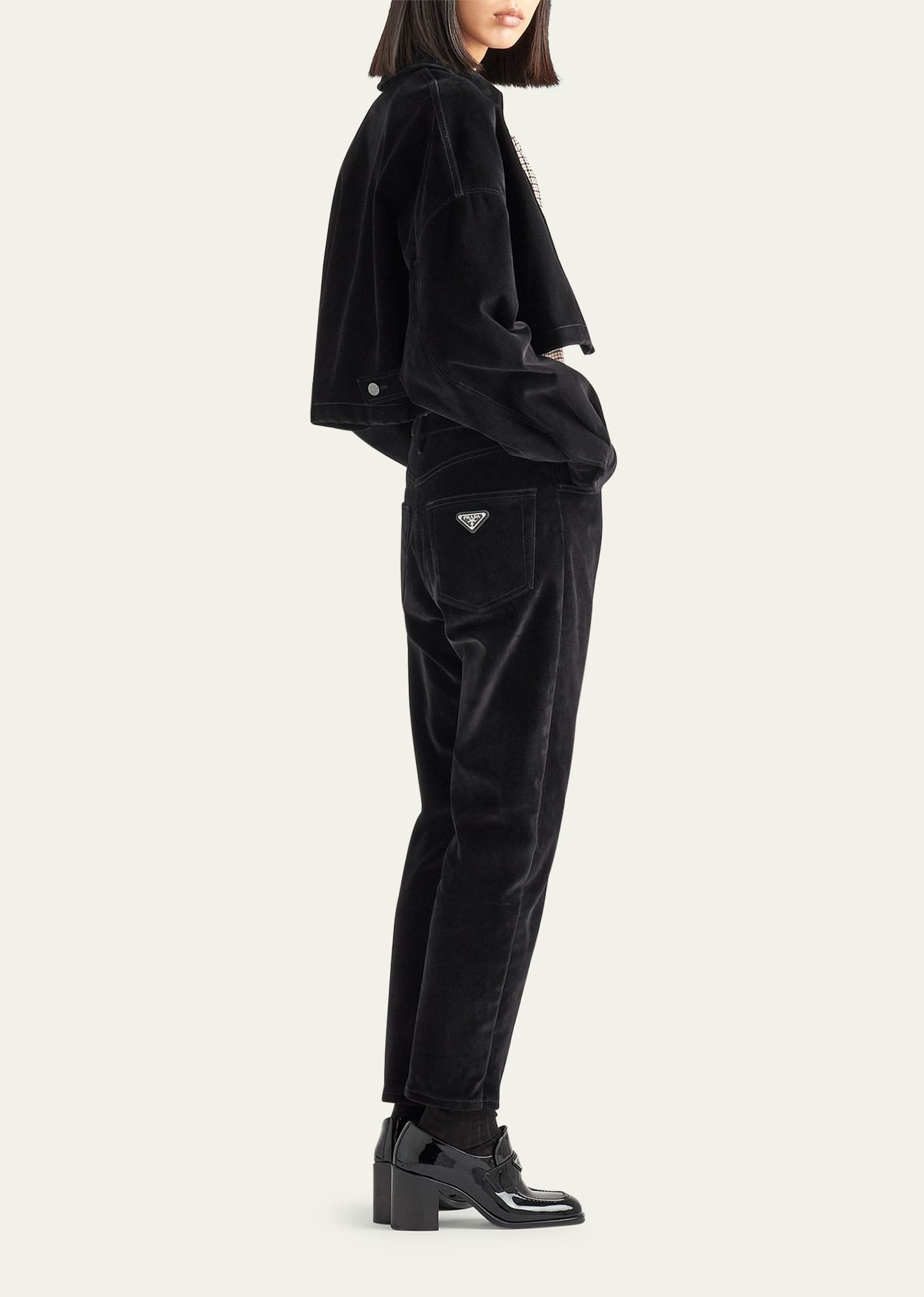 Velvet Denim Straight-Leg Pants - 3