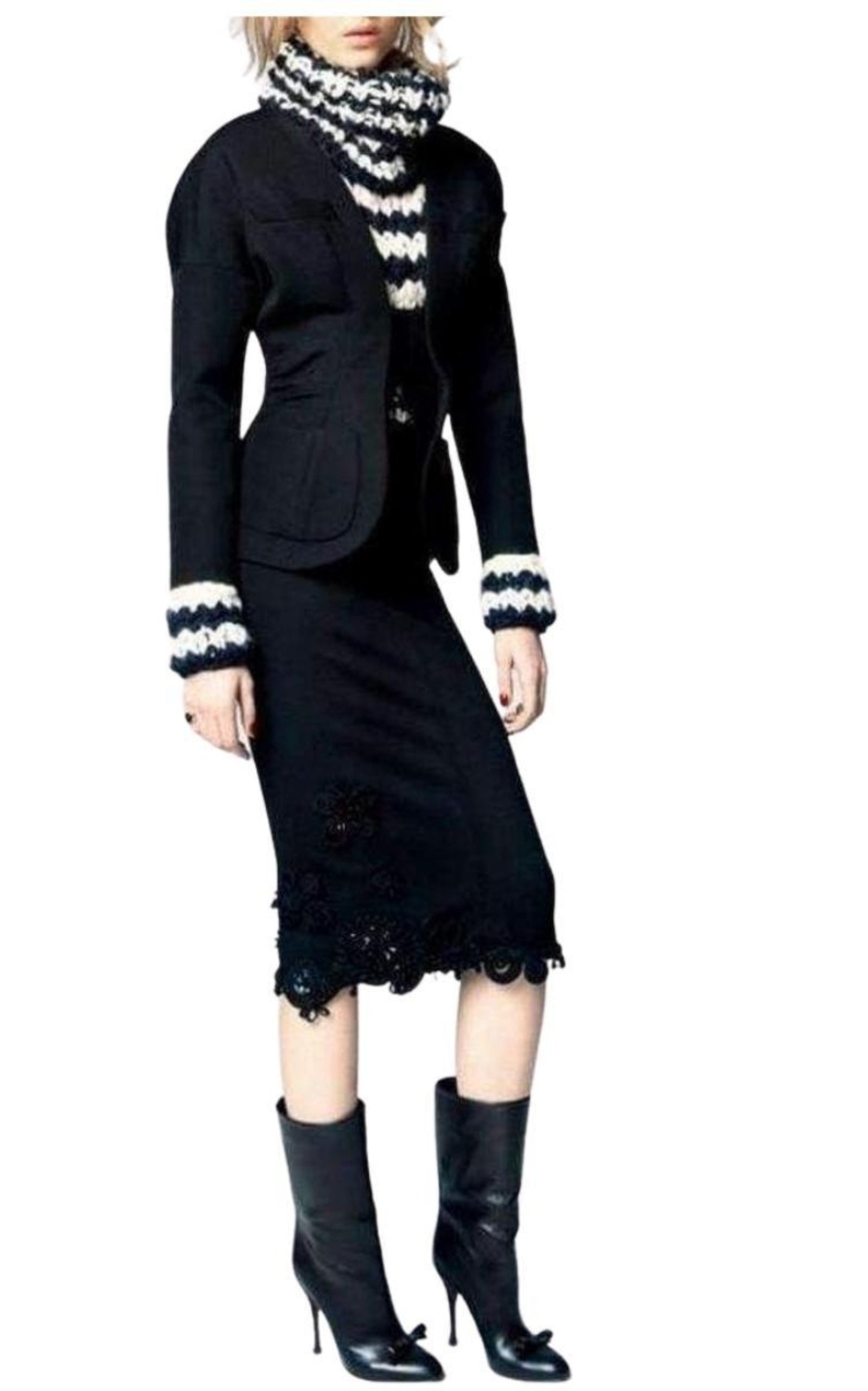 Wool Open Front Blazer Jacket - 2