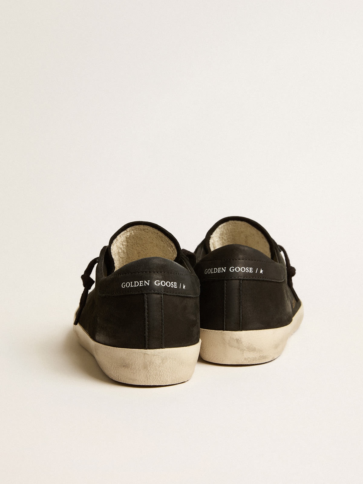 Golden Goose Super-Star in black nubuck with perforated star