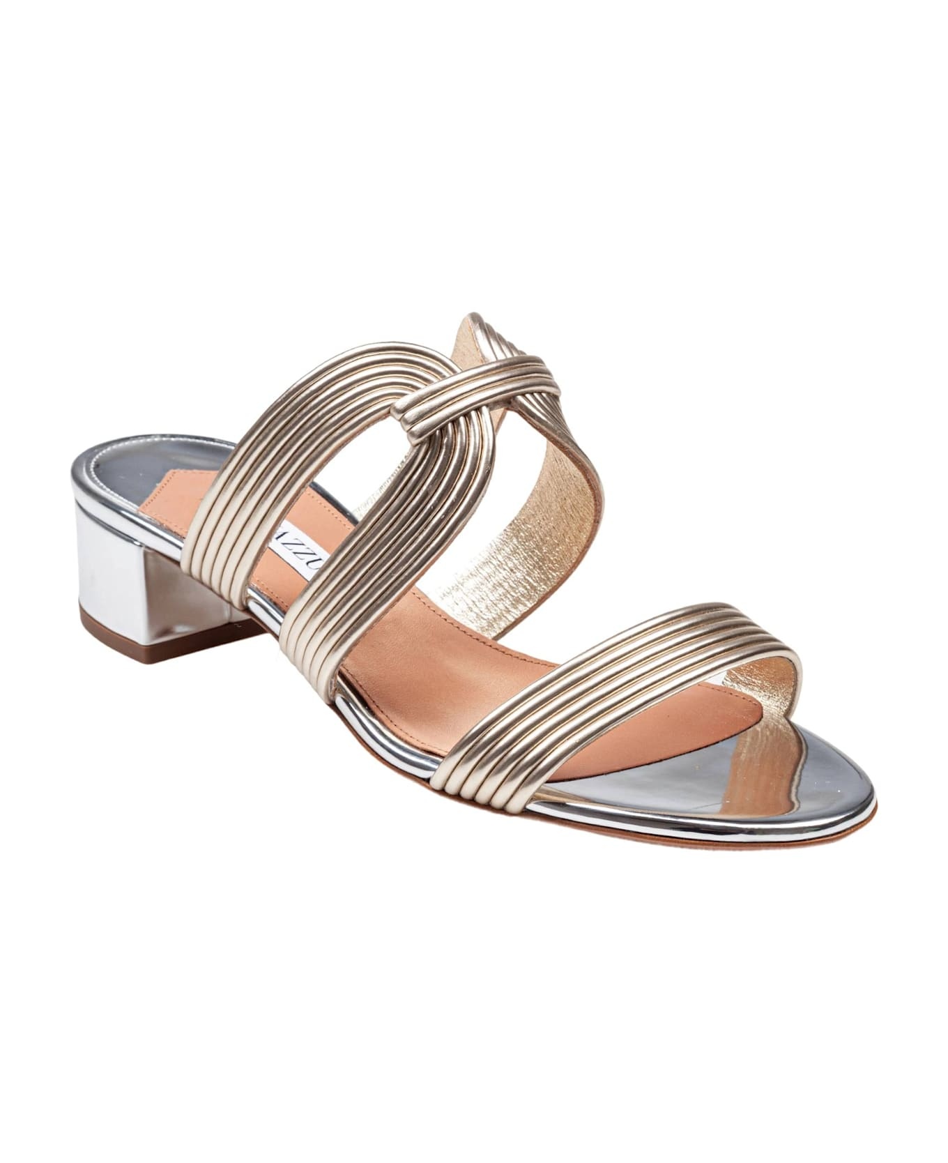 Mule Esencia 35 In Laminated Leather Color Light Gold/silver - 2