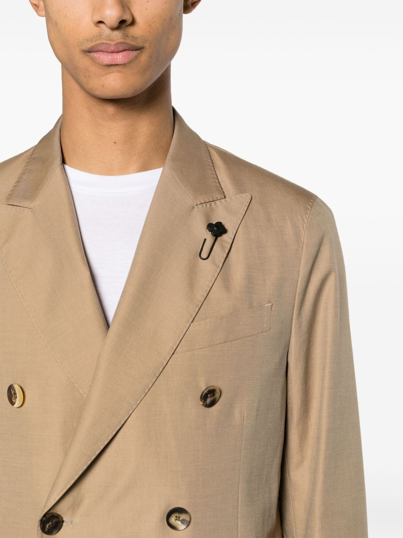 brooch-detail double-breasted blazer 5