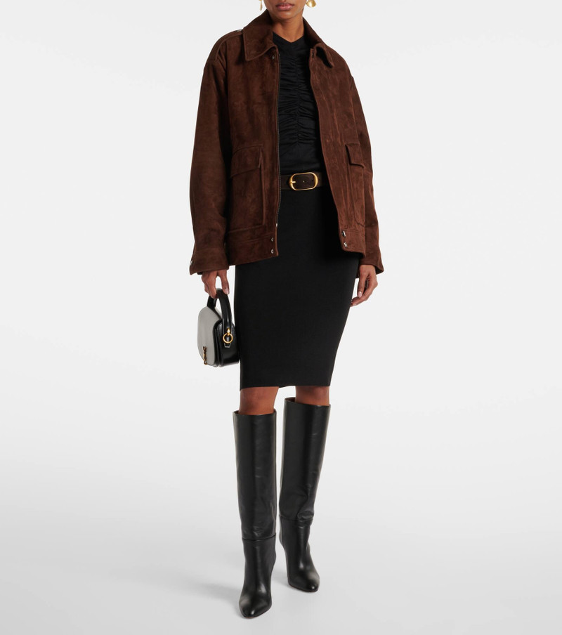 NOUR HAMMOUR Drey suede jacket outlook