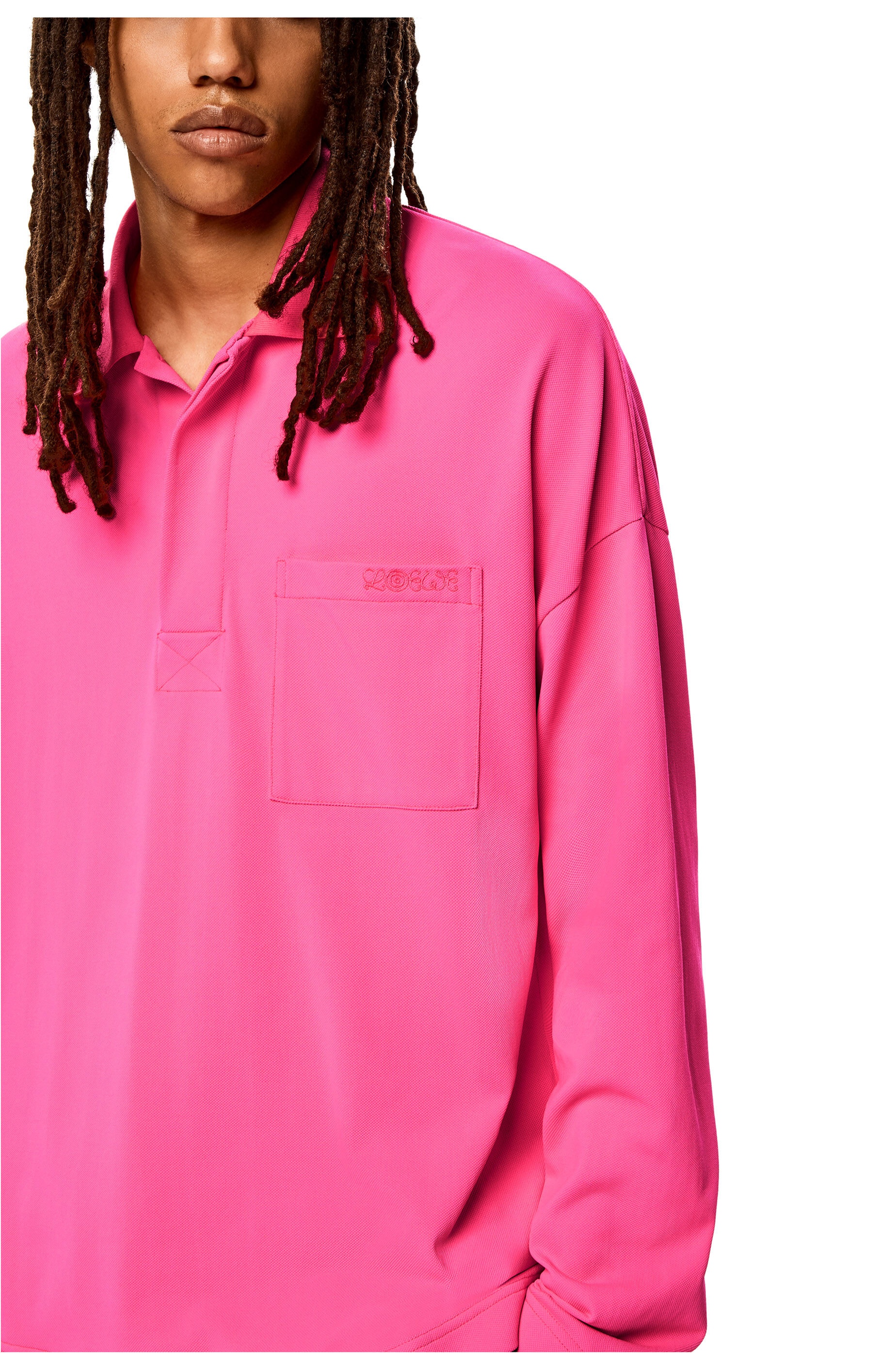 Long sleeve polo top in polyamide - 5