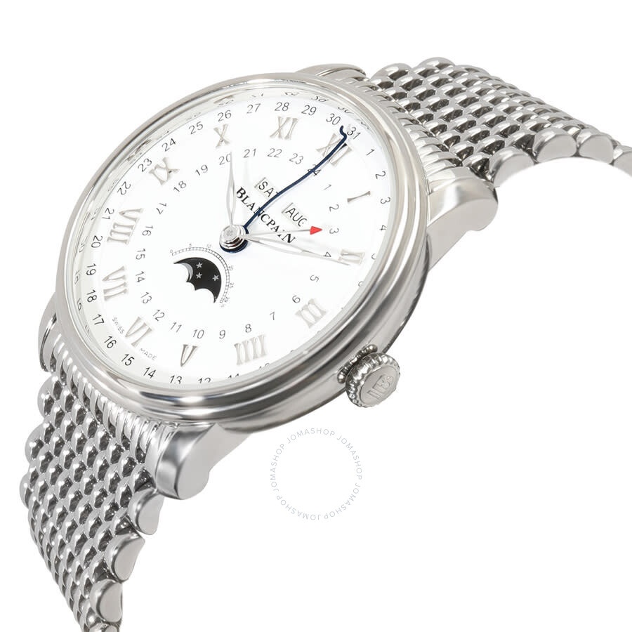 Pre-owned Blancpain Villeret GMT White Dial Men's Watch 6676-1127-MMB - 2