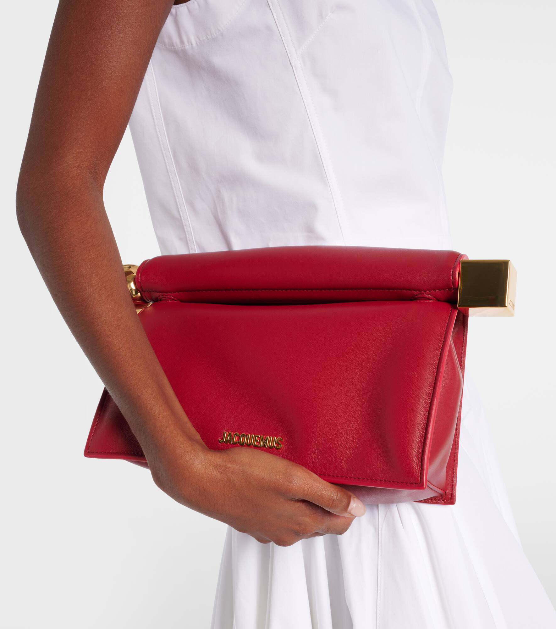 La Pochette Rond Carré Small leather clutch - 6
