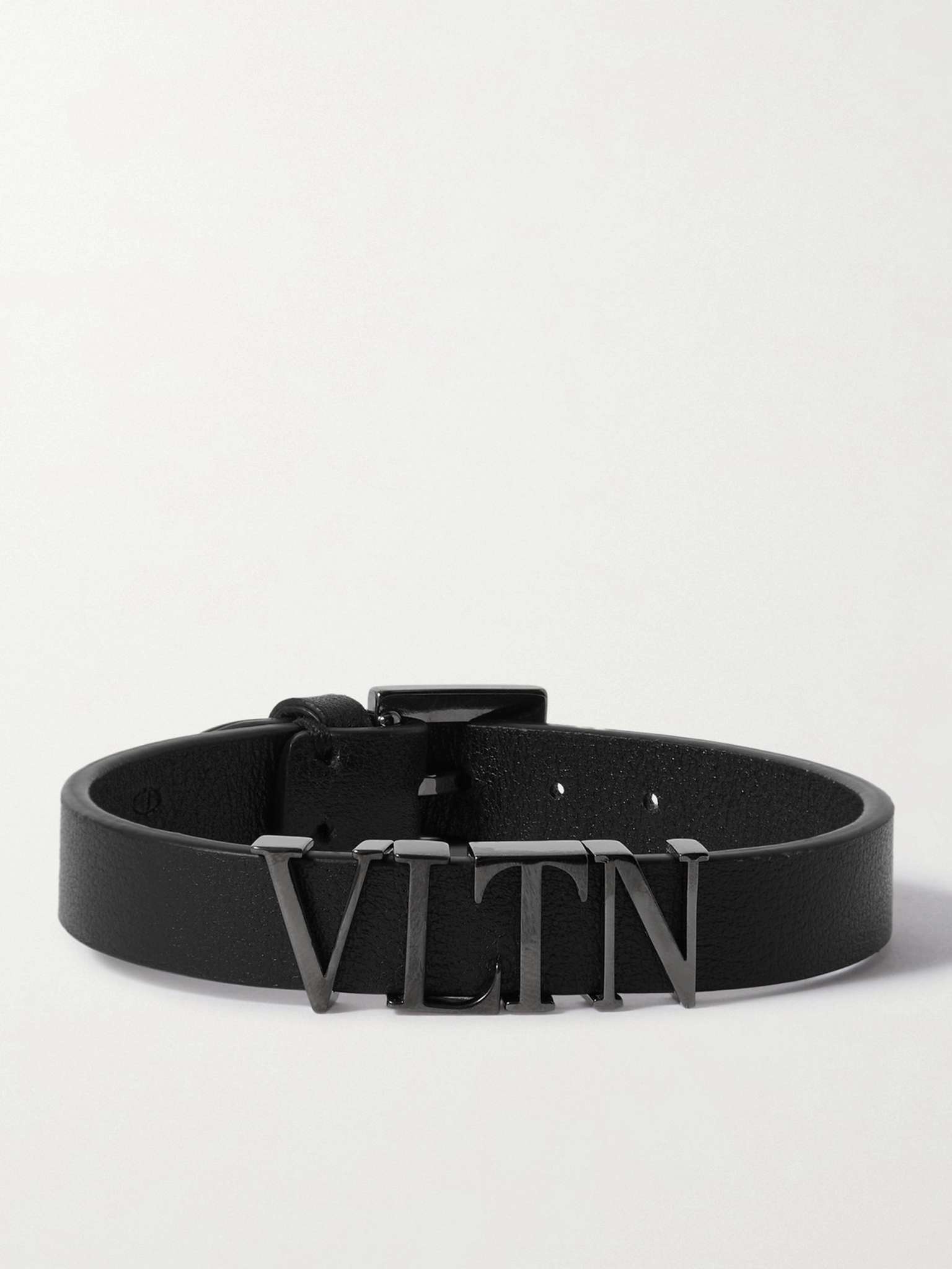 Valentino Garavani Ruthenium and Leather Bracelet - 1