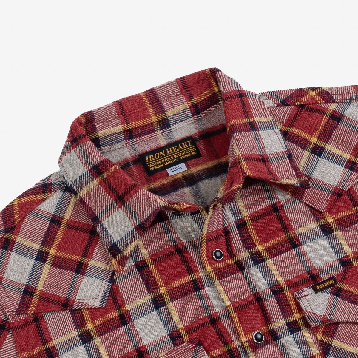 Ultra Heavy Flannel Classic Check Western Shirt - Red - 9