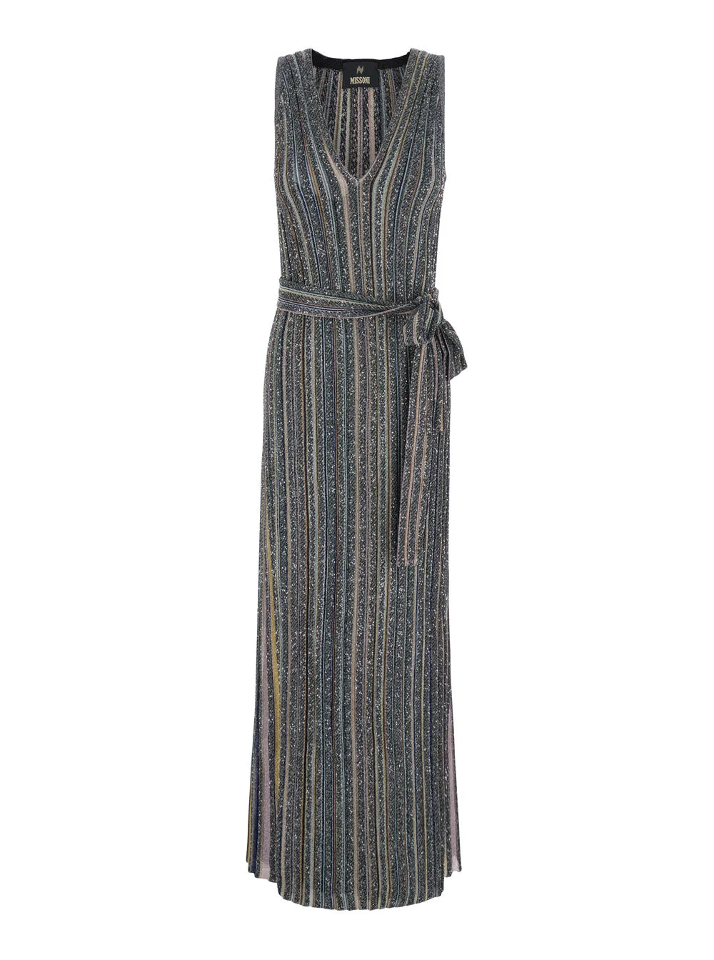 Missoni Women Multicolor Long Dress With V-Neck And All-Over Applied Sequins In Viscose For Women - 1