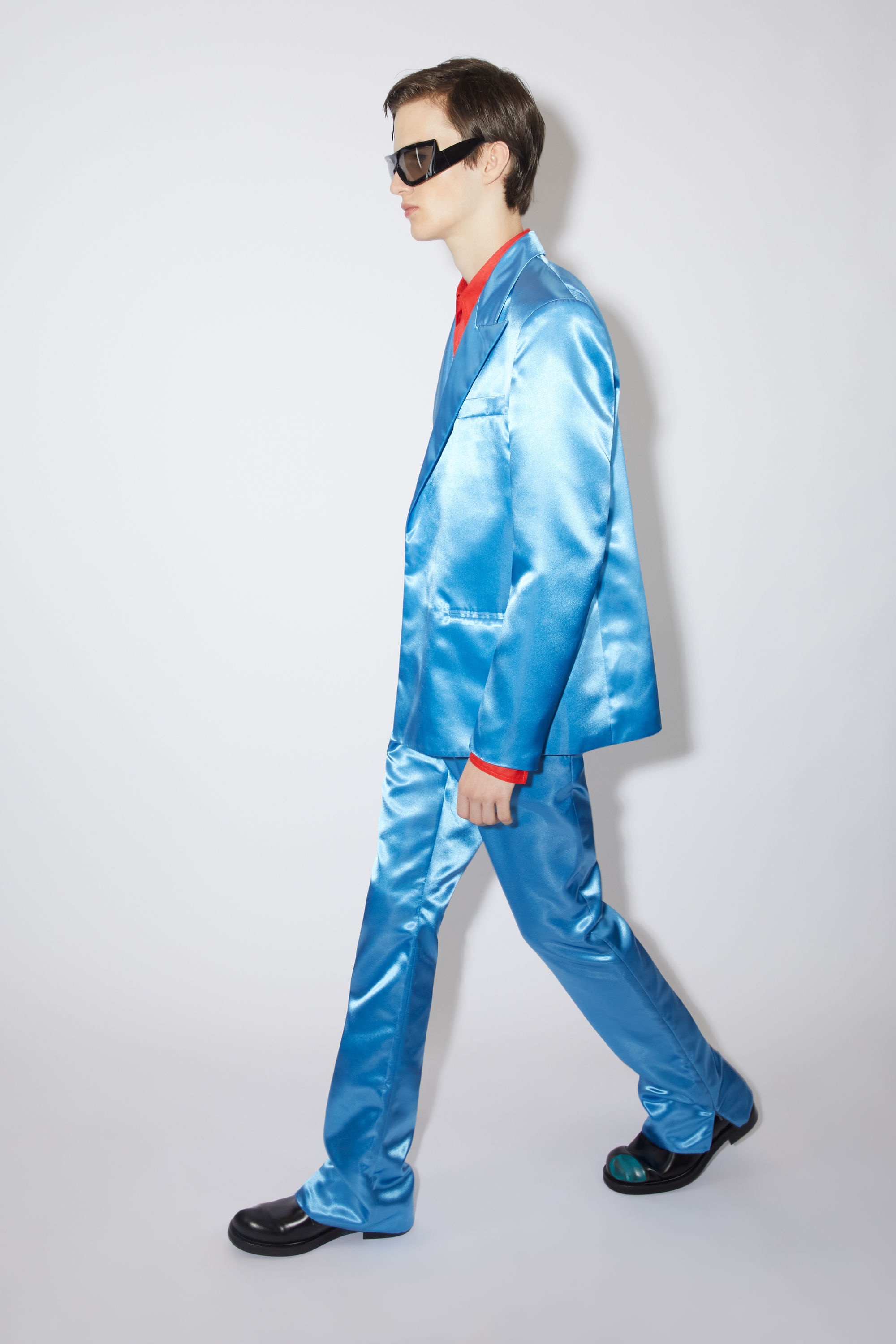 Satin trousers - Azure Blue - 5