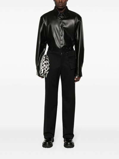 MM6 Maison Margiela logo-embroidered straight-leg tailored trousers outlook