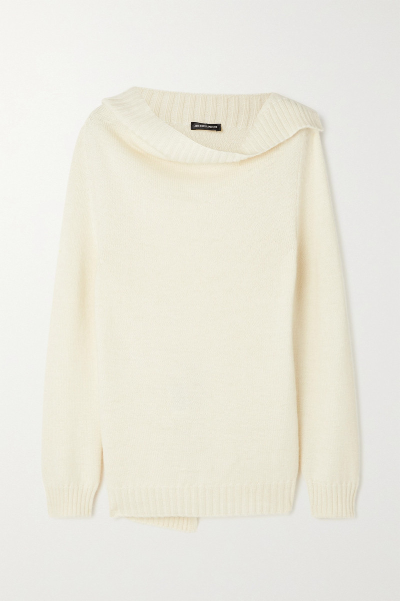 Draped alpaca, wool and cashmere-blend sweater 1