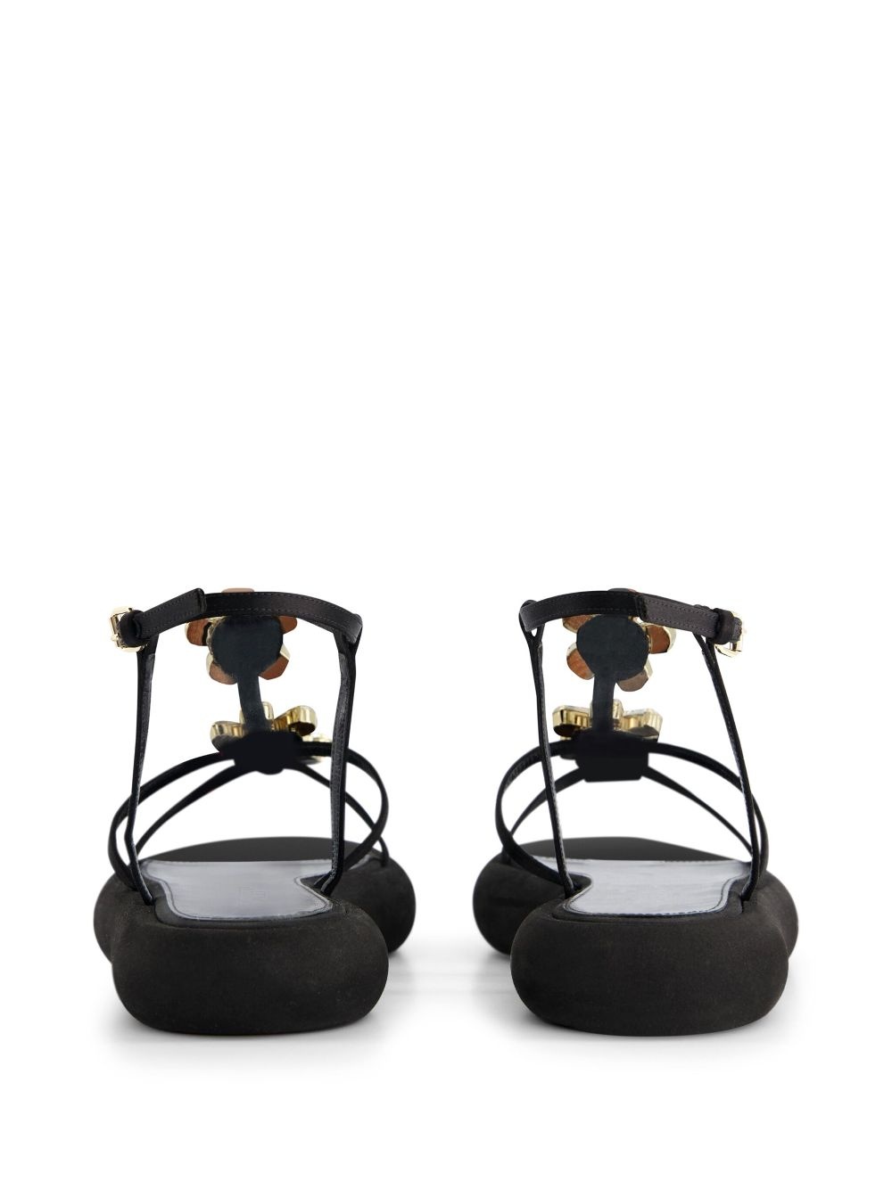 floral-appliqué flatform sandals - 3