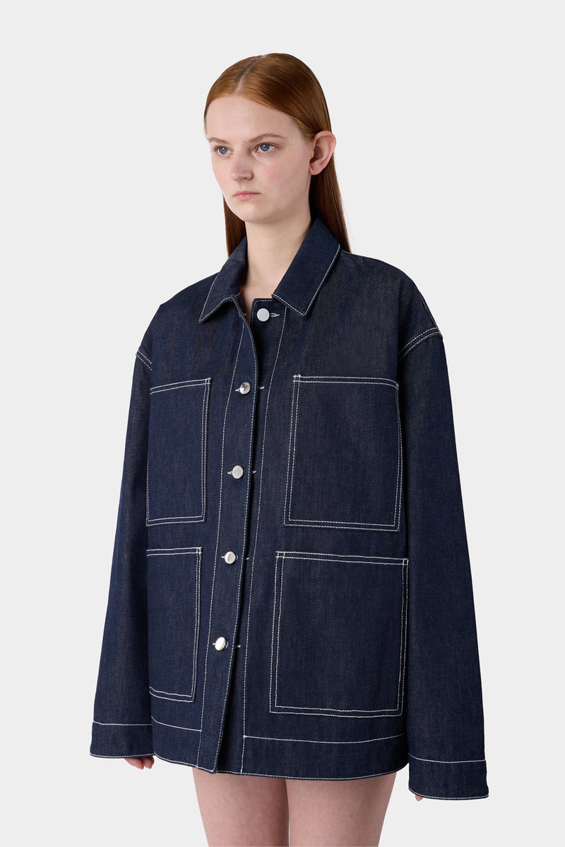 BELLIDENTRO REVERSIBLE JACKET / denim & blue stripes 9