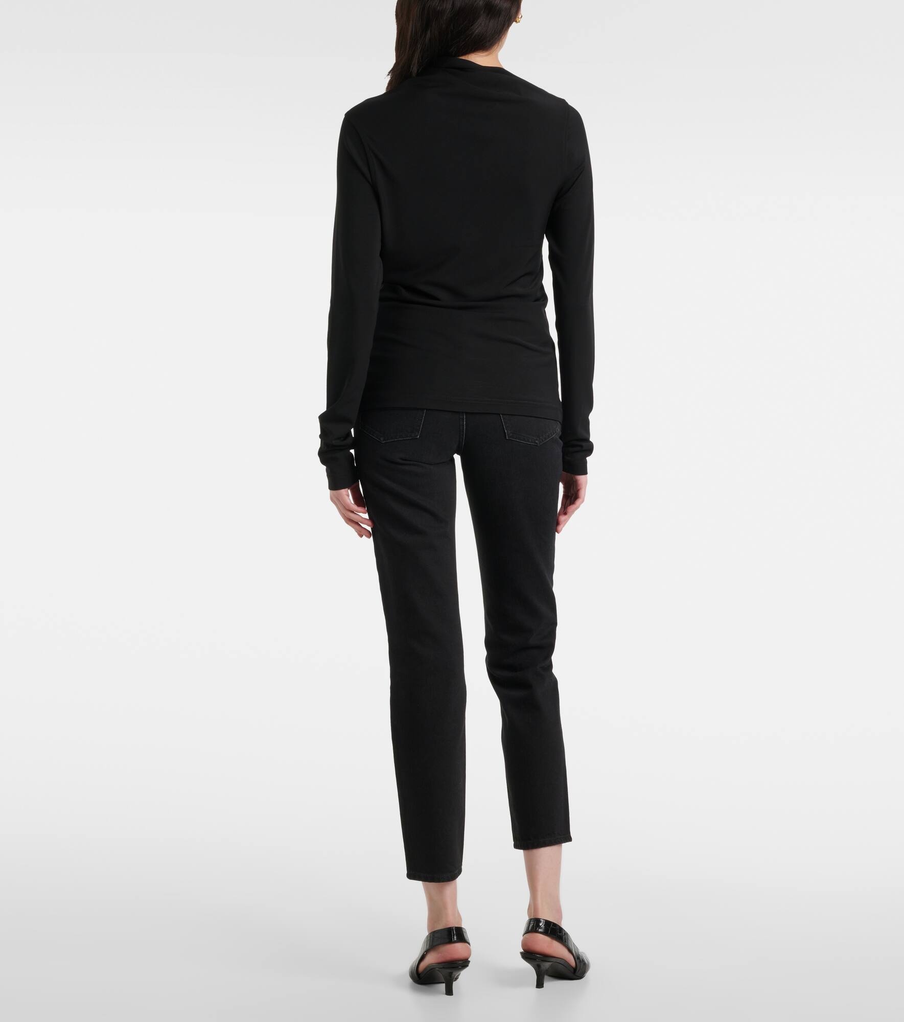 Draped jersey top - 3