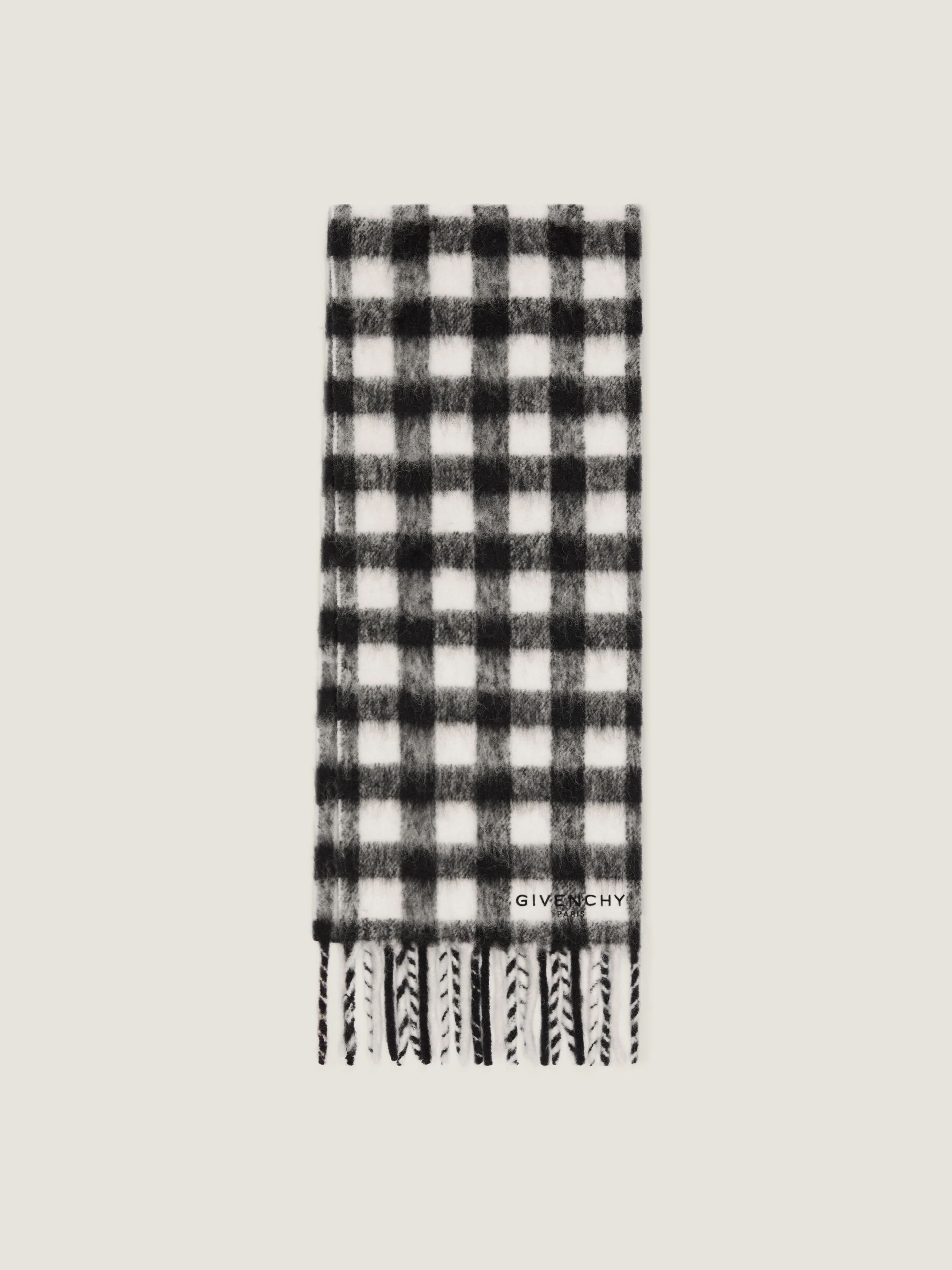 CHECKED SCARF IN ALPACA WOOL - 1