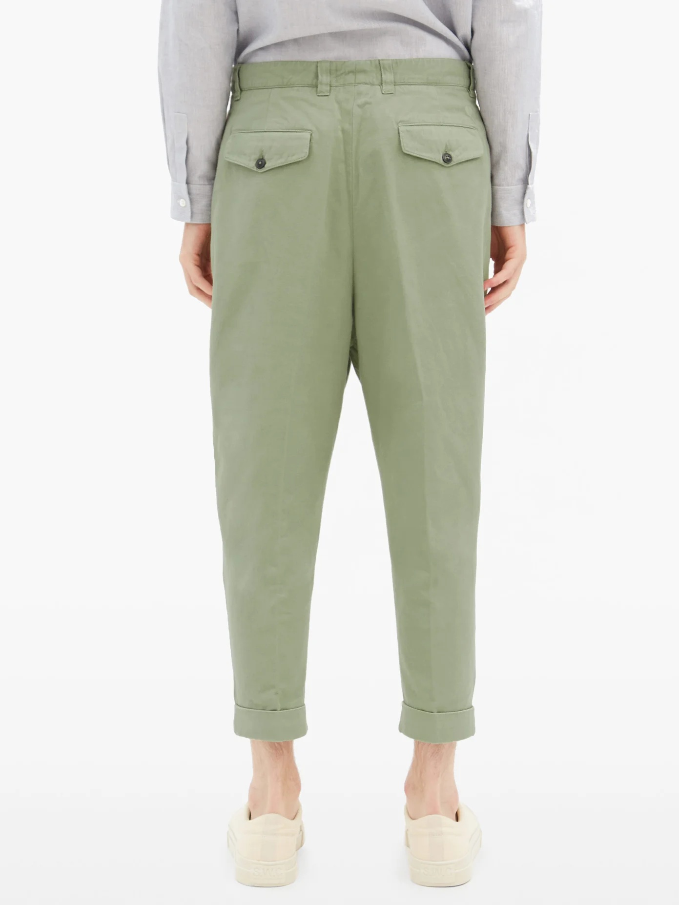 Cropped cotton-twill trousers - 5