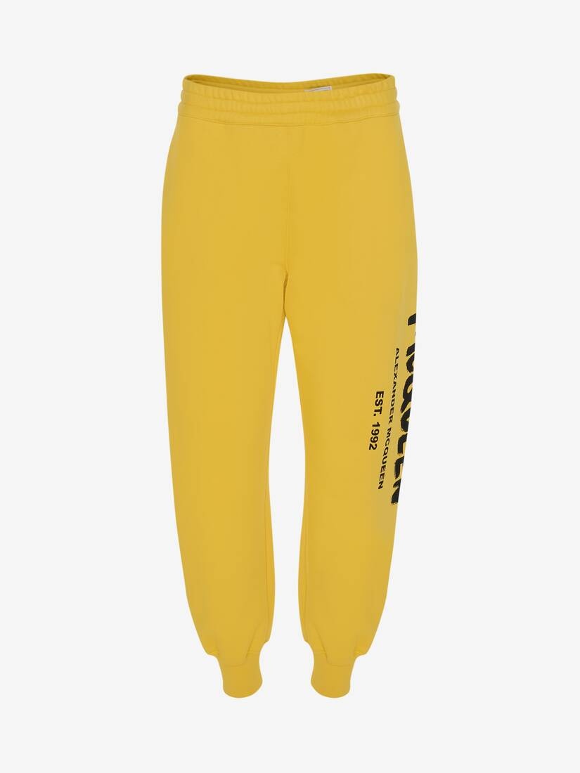Women's McQueen Graffiti Joggers in Pop Yellow/black - 1
