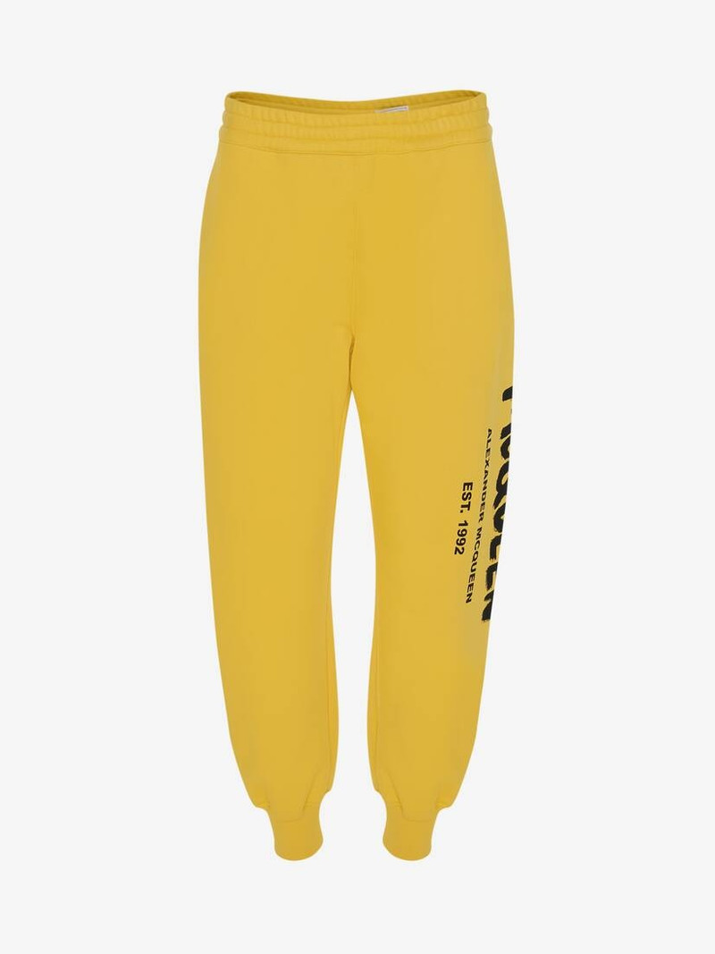 Women's McQueen Graffiti Joggers in Pop Yellow/black 1