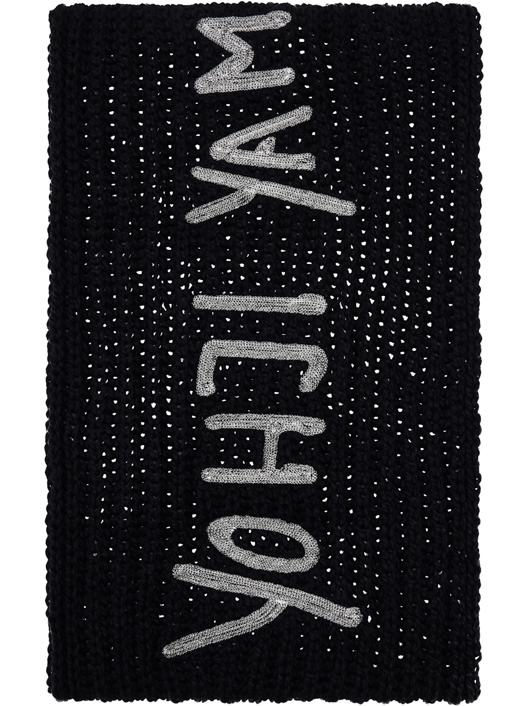 Black Oversized Chunky Knit Scarf - 3