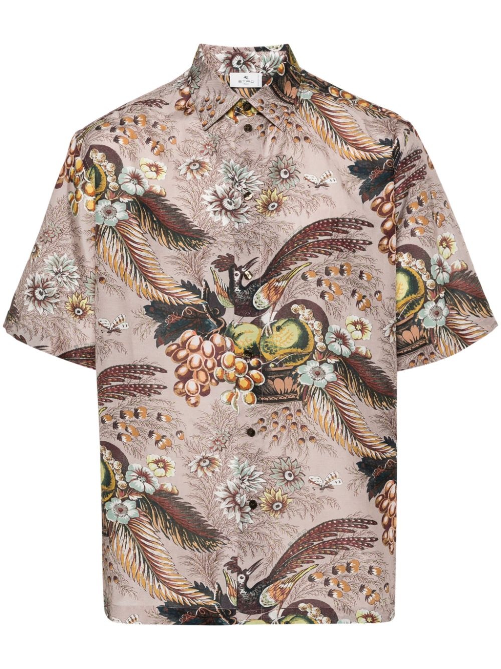 floral-print bowling shirt - 1