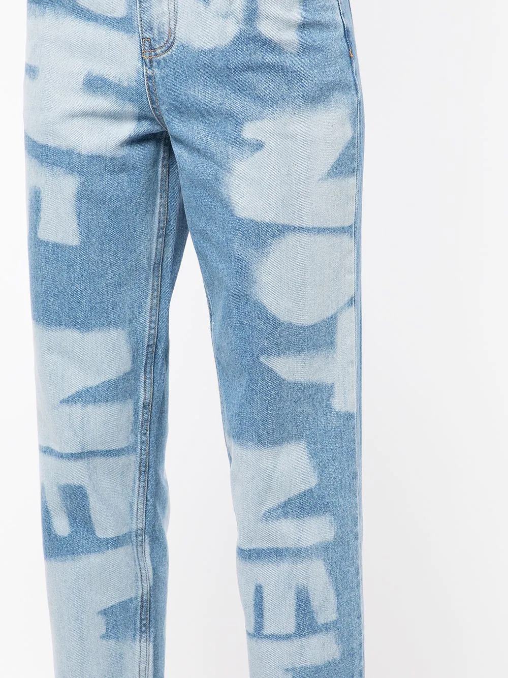 slogan washed jeans - 5