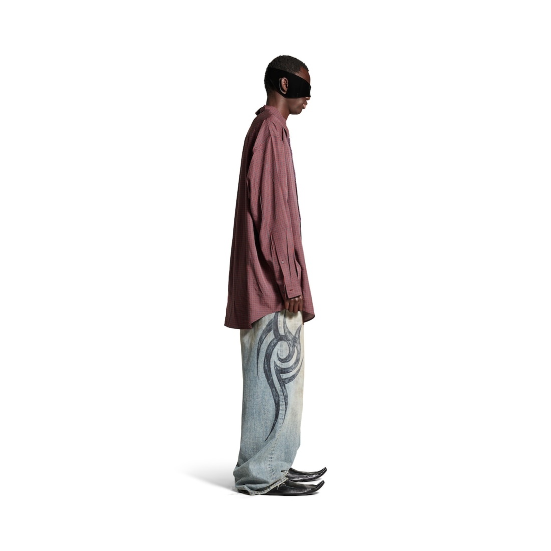 Men's Fluid Shirt in Red/grey - 3