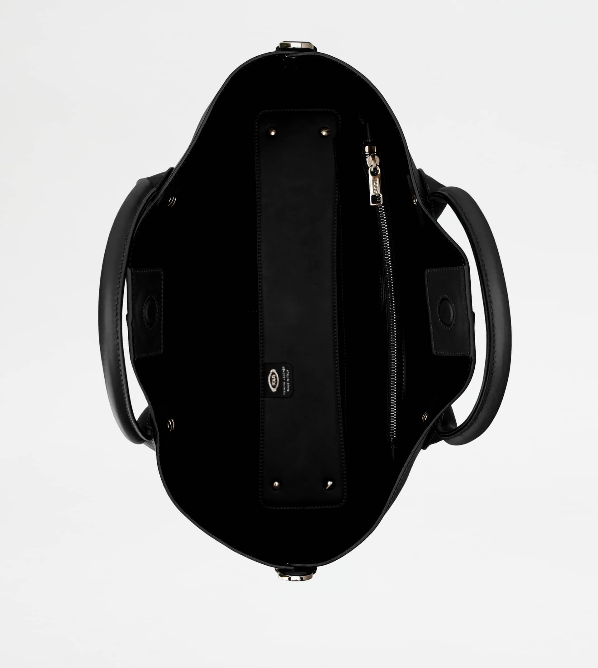 TOD'S DI BAG TOTE BAG IN LEATHER E SHEARLING MEDIUM - BLACK - 5