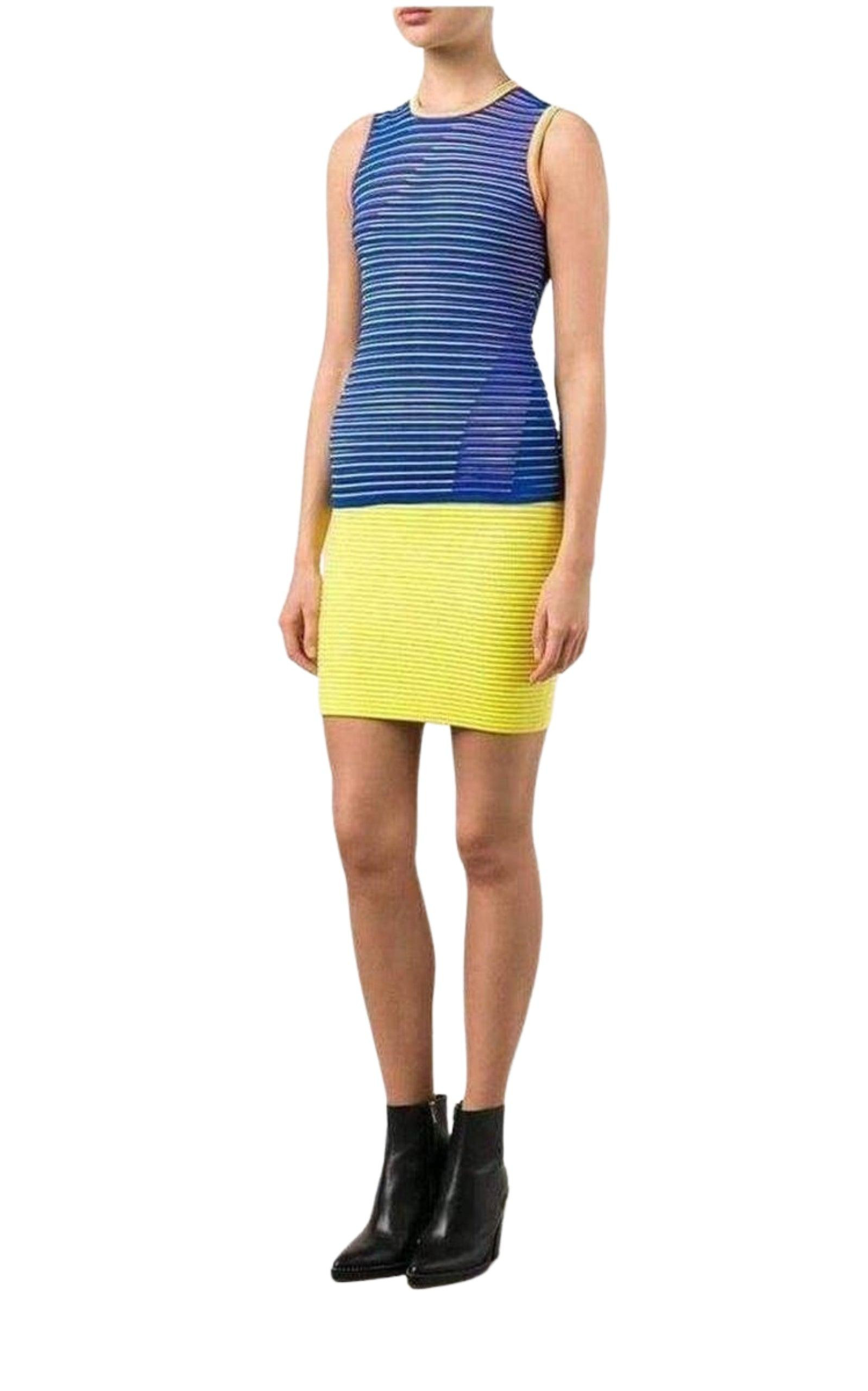 Neon-Yellow Cycling Pencil Skirt - 2