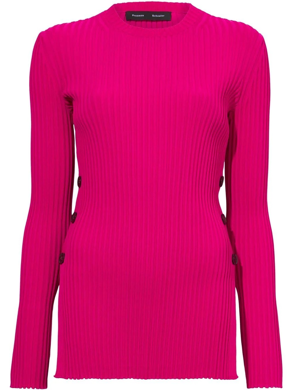 ribbed-knit button-detail jumper - 1
