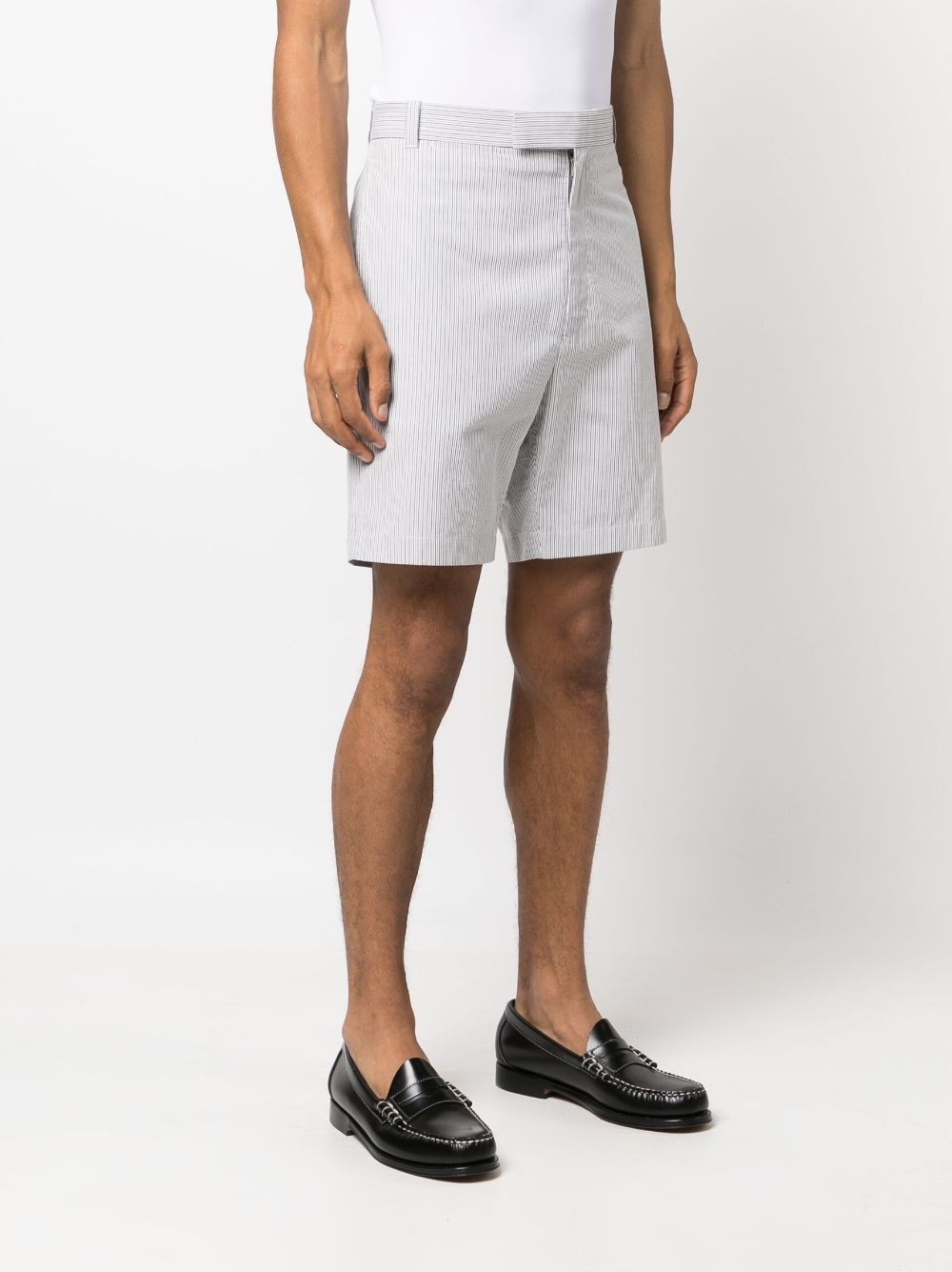 stripe-pattern tailored shorts - 3