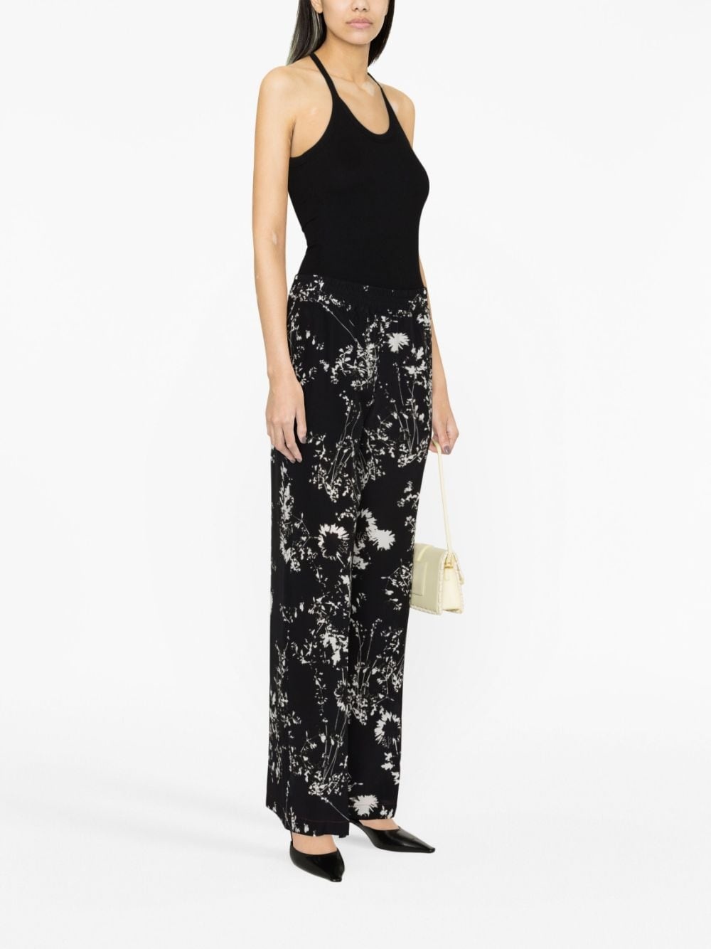 floral-print silk trousers - 4