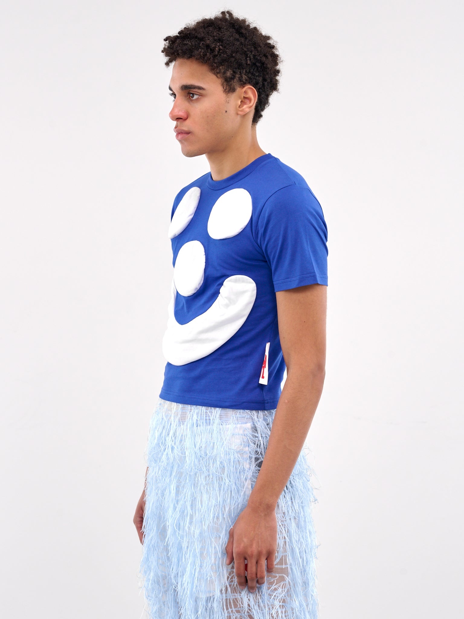 Smile Graphic Cropped Slim Tee - 2