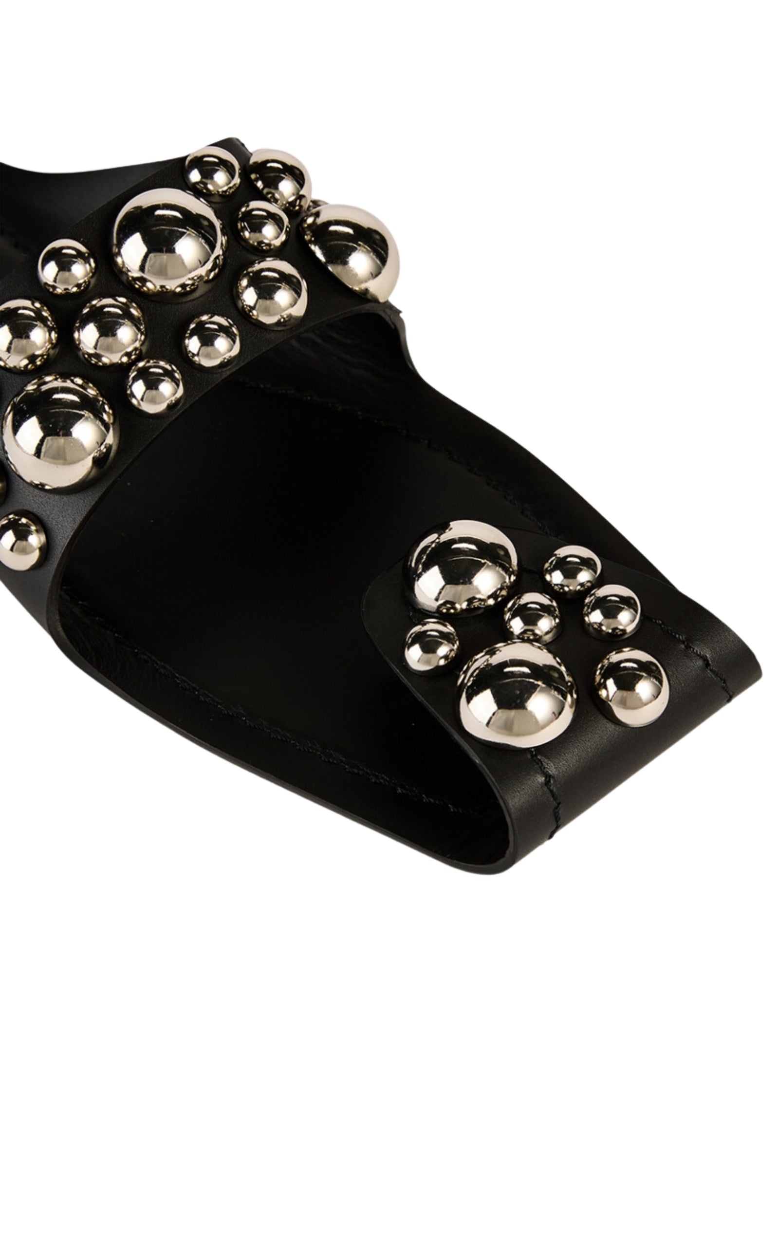 Folded Embellished Leather Sandals - 4