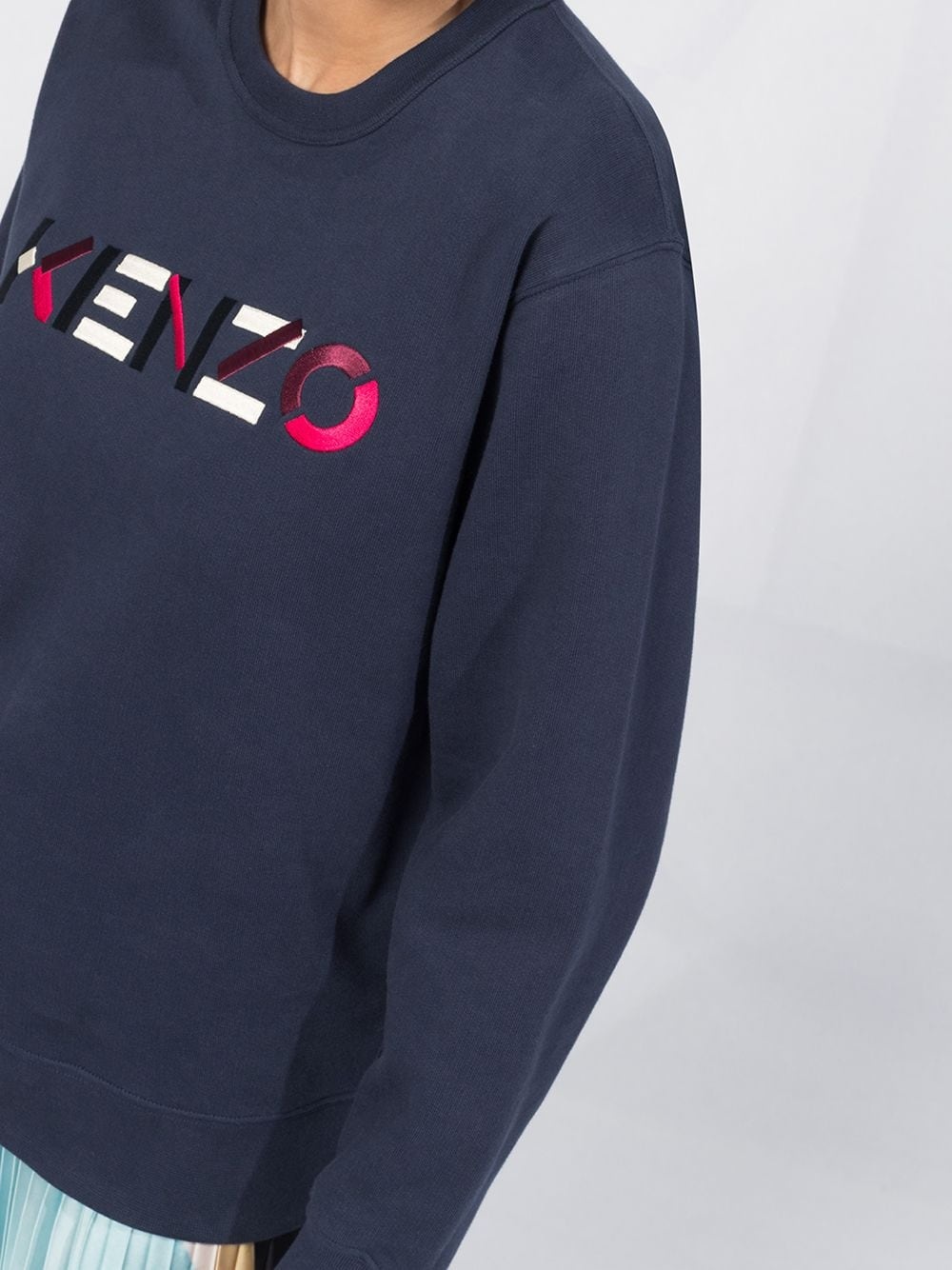 embroidered logo crew neck sweatshirt - 3