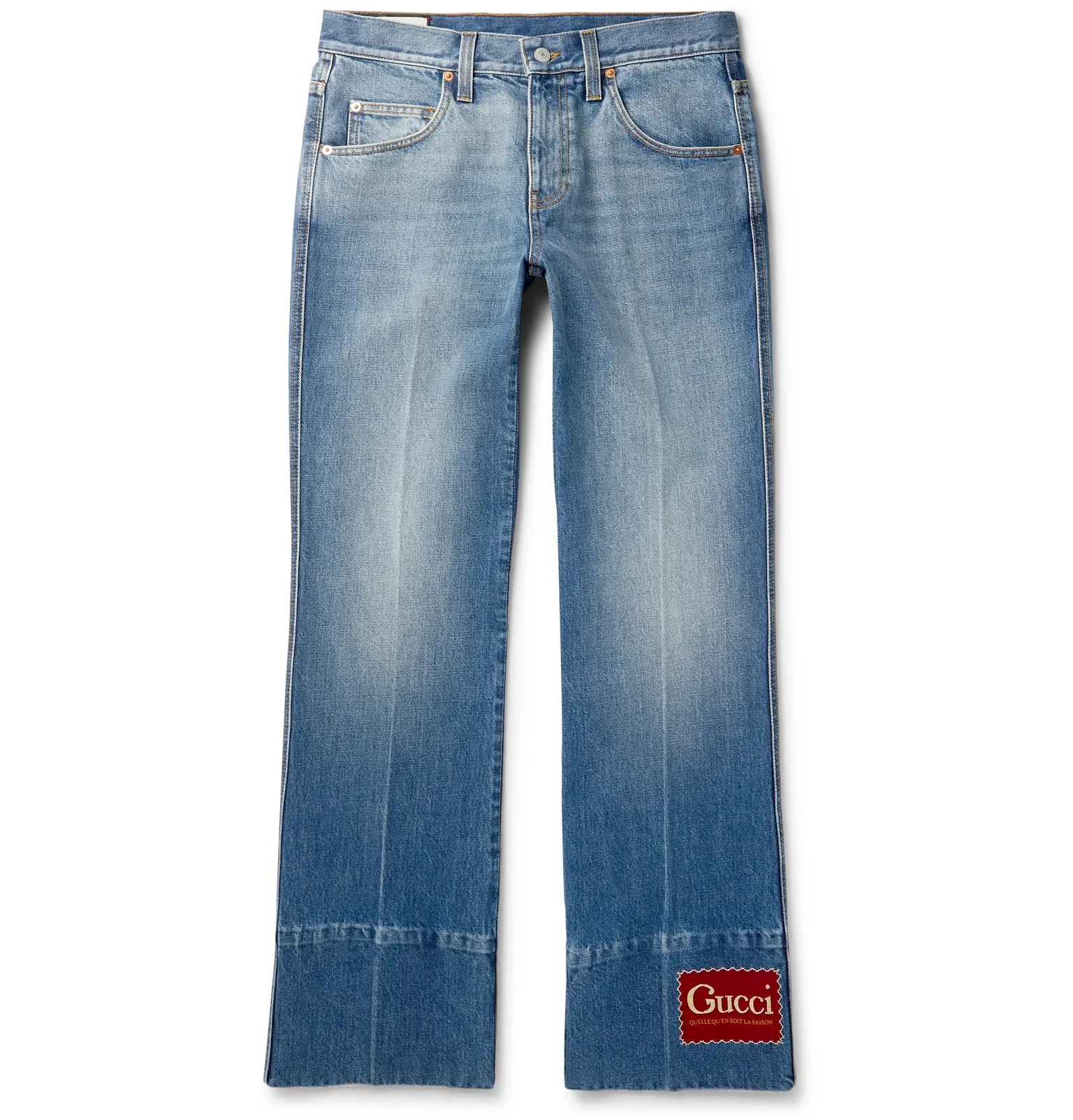 Flared Logo-Appliquéd Denim Jeans - 1