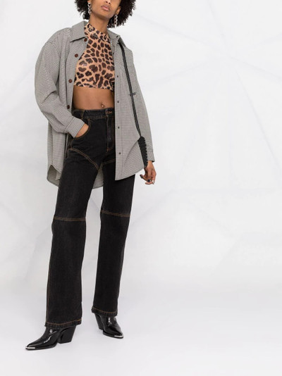 PHILIPP PLEIN leopard-print cropped top outlook