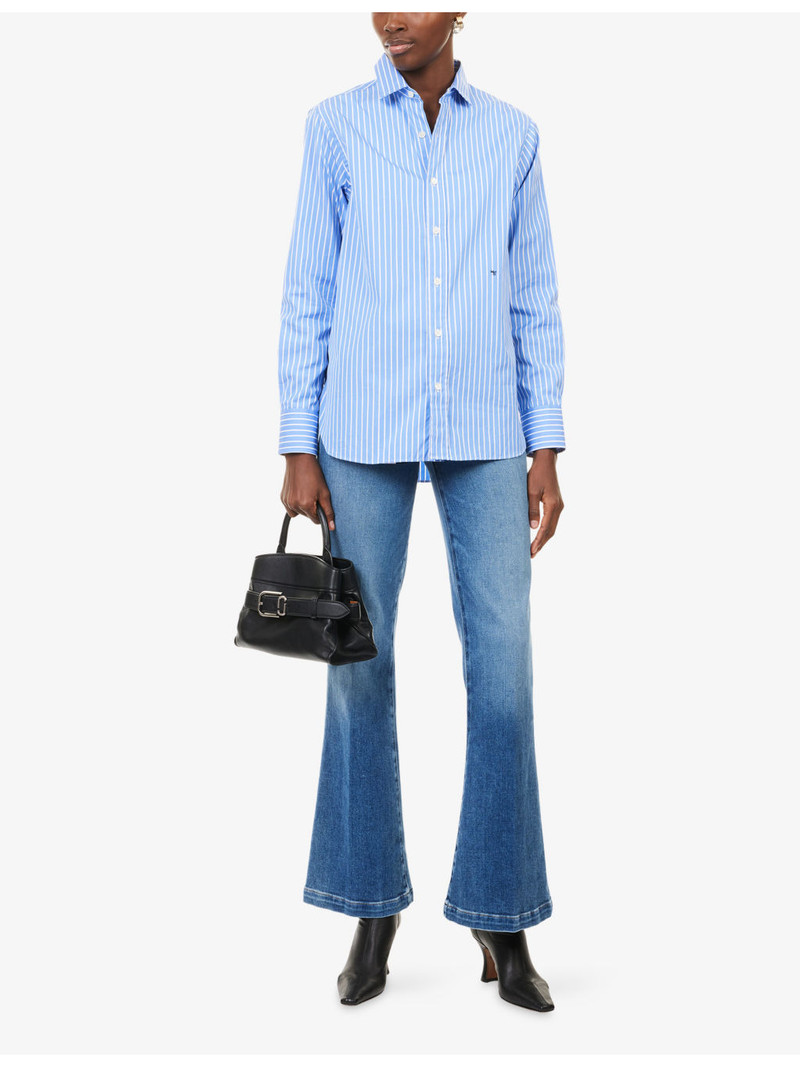 PAIGE "Genevieve 32"" Flared-Leg Mid-Rise Stretch-Denim Jeans" outlook
