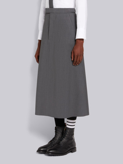 Thom Browne Medium Grey Wool Pique Suiting Calf Length A-line Skirt outlook