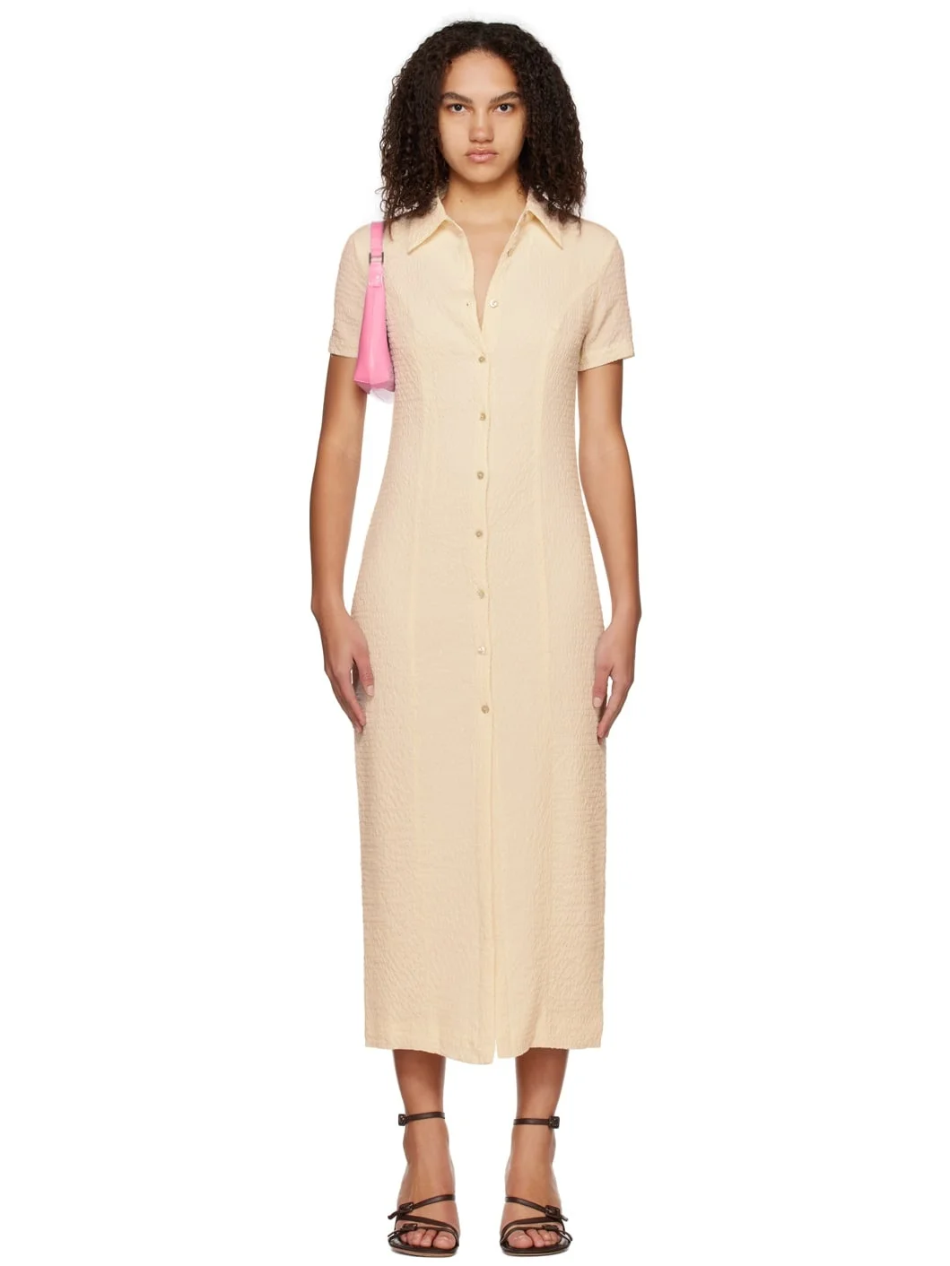 Off-White Button Midi Dress - 1