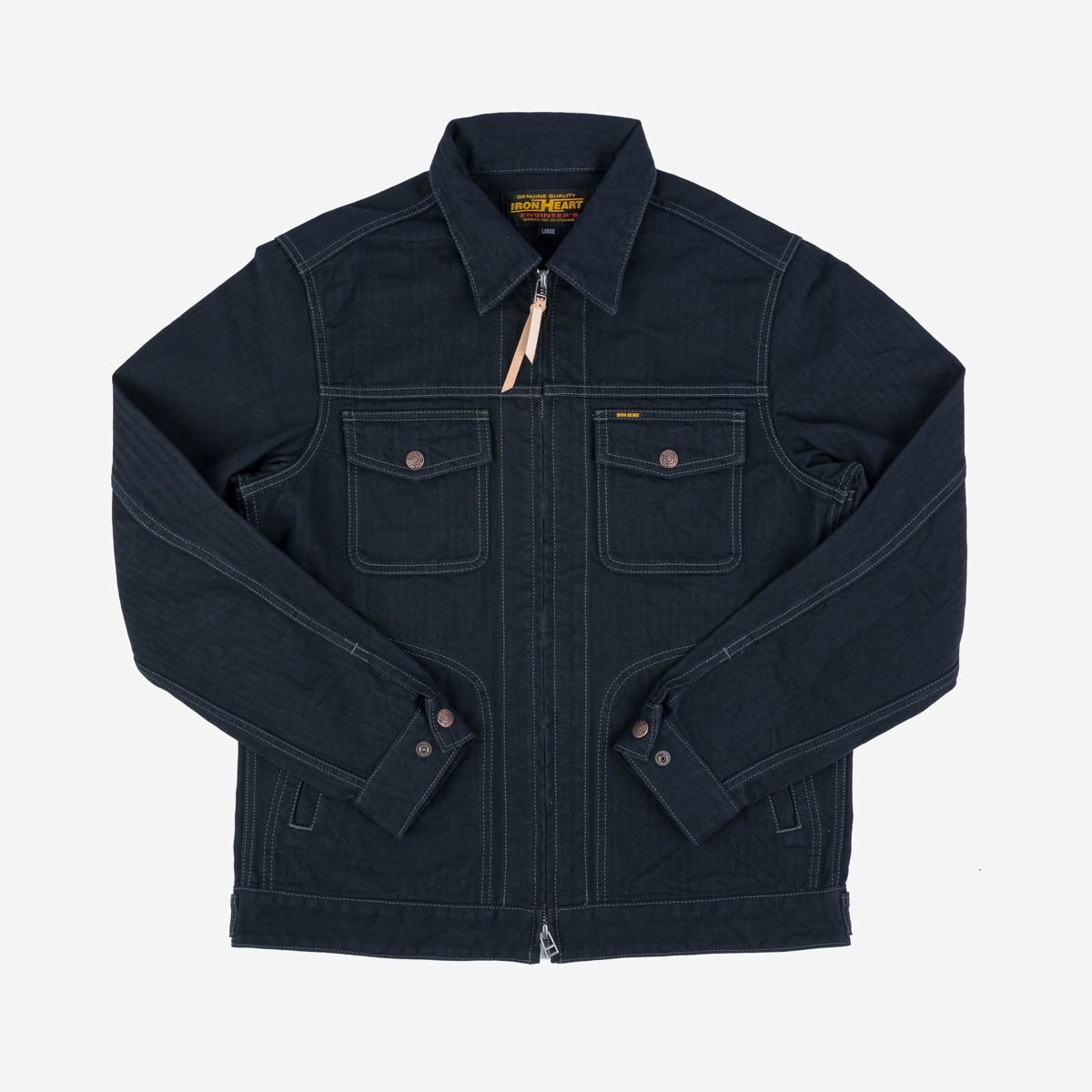 IHJ-124-BLK 10oz Herringbone Work Jacket - Black - 1